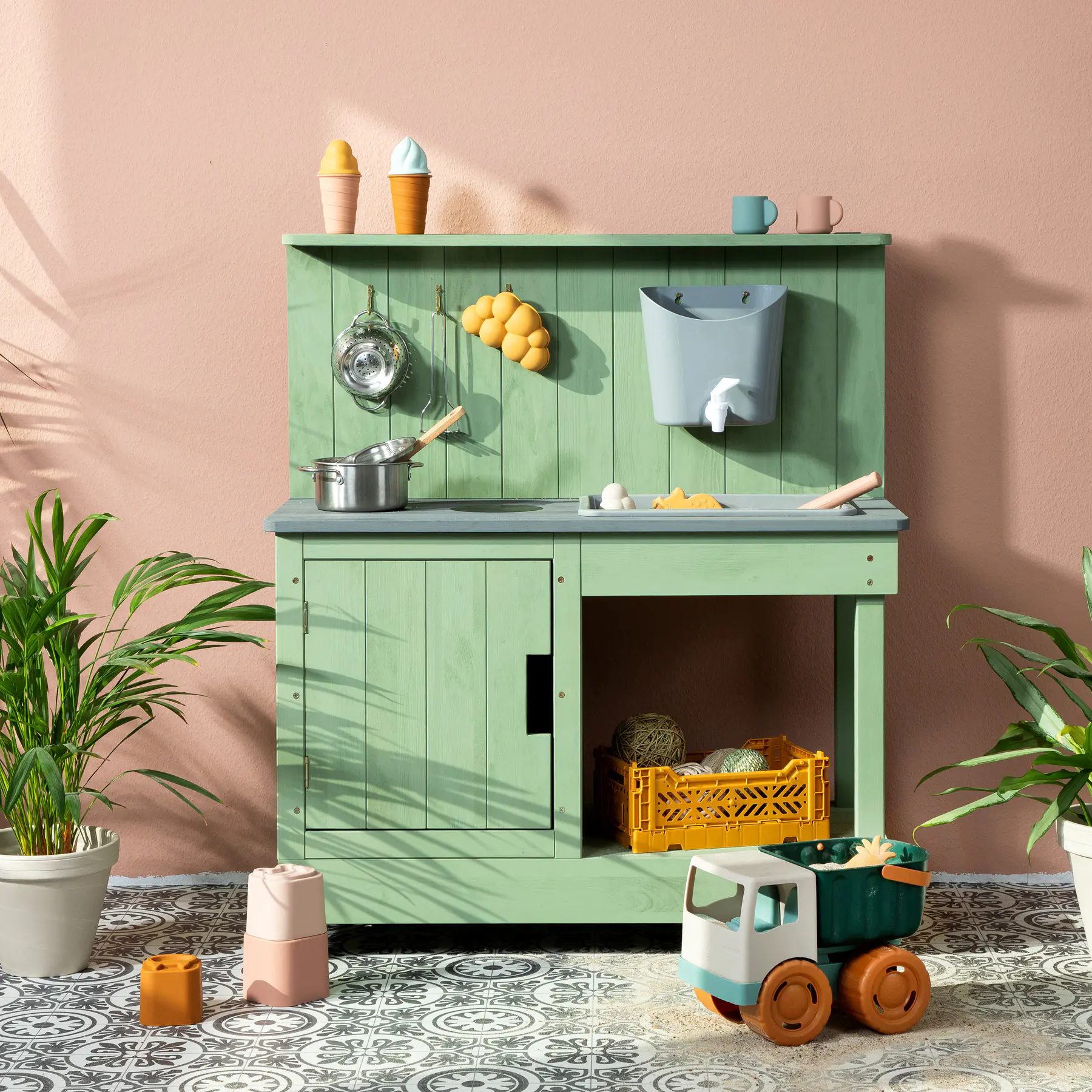 Muddy Buddy Matschküche Mud Expert 80 x 40 x 90 cm eukalyptus