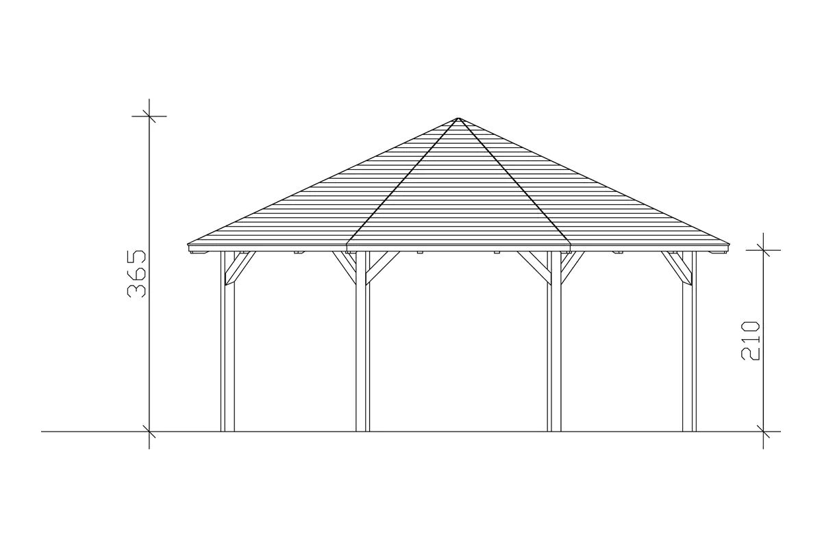 SKAN HOLZ Pavillon Nice 4 Leimholz, lasiert in Weiß