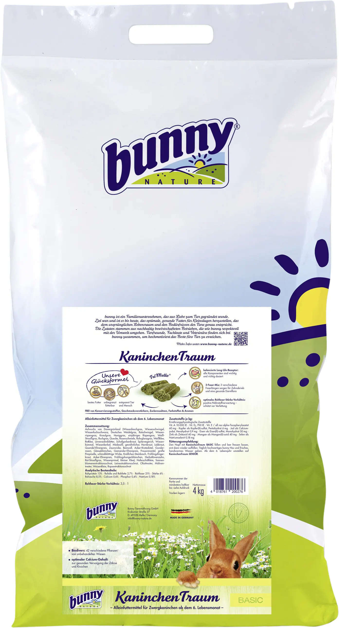 bunny KaninchenTraum BASIC 4kg für Zwergkaninchen ab dem 6. Lebensmonat bunny KaninchenTraum BASIC 4kg für Zwergkaninchen ab dem 6. Lebensmonat