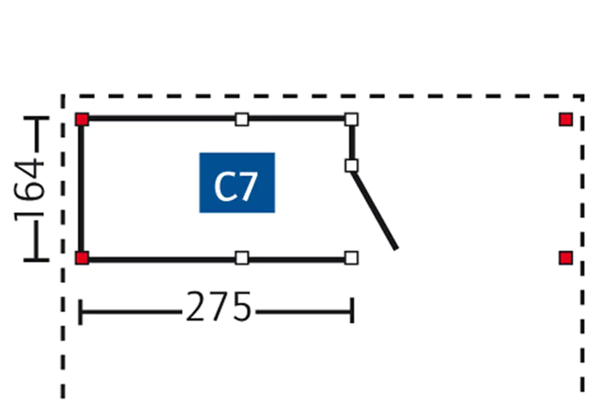 SKAN HOLZ Abstellraum C7 275x164cm, Profilschalung, lasiert in Nussbaum