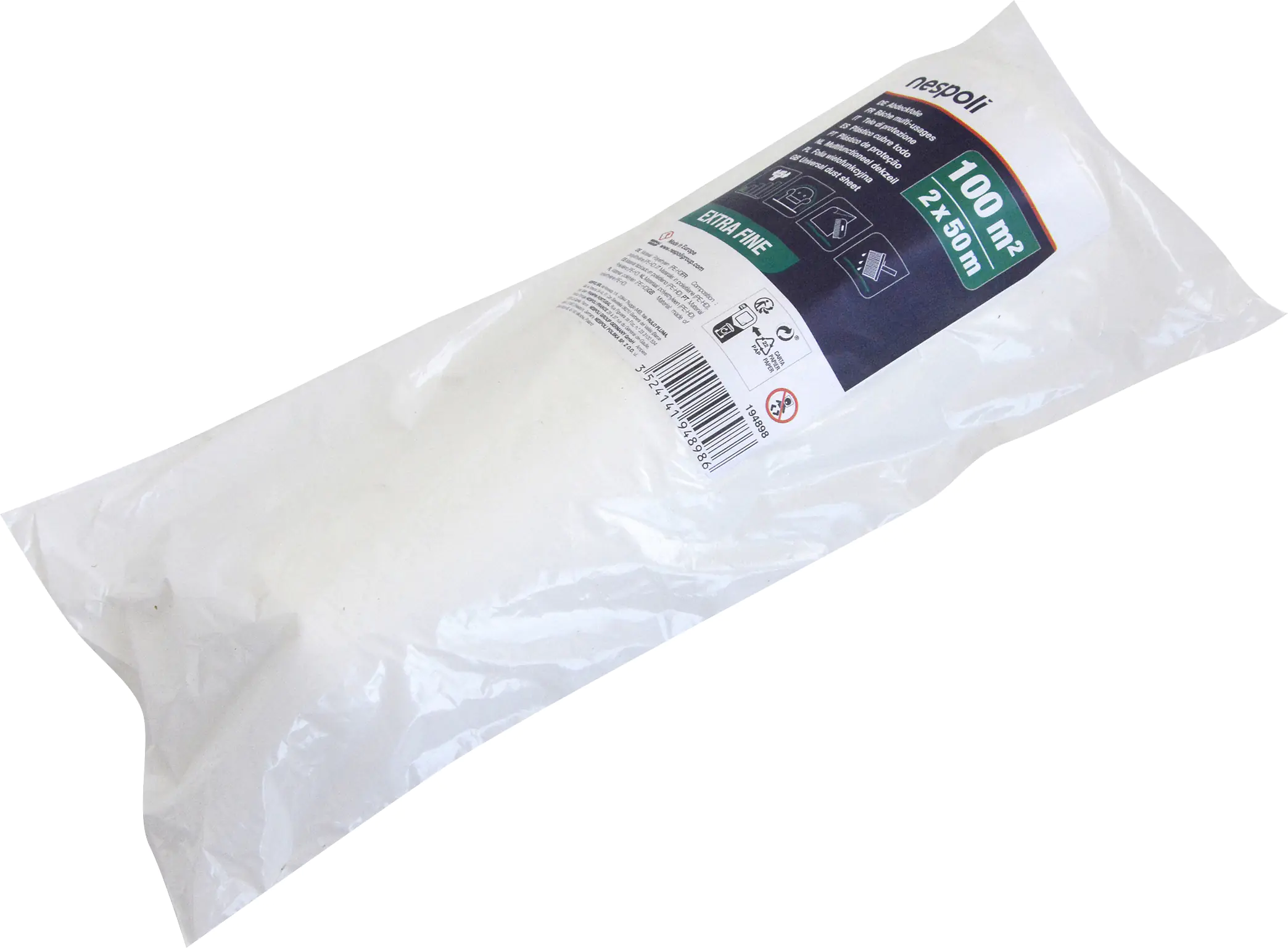 Nespoli Abdeckfolie 5 my 2 x 50 m = 100 m² transparent