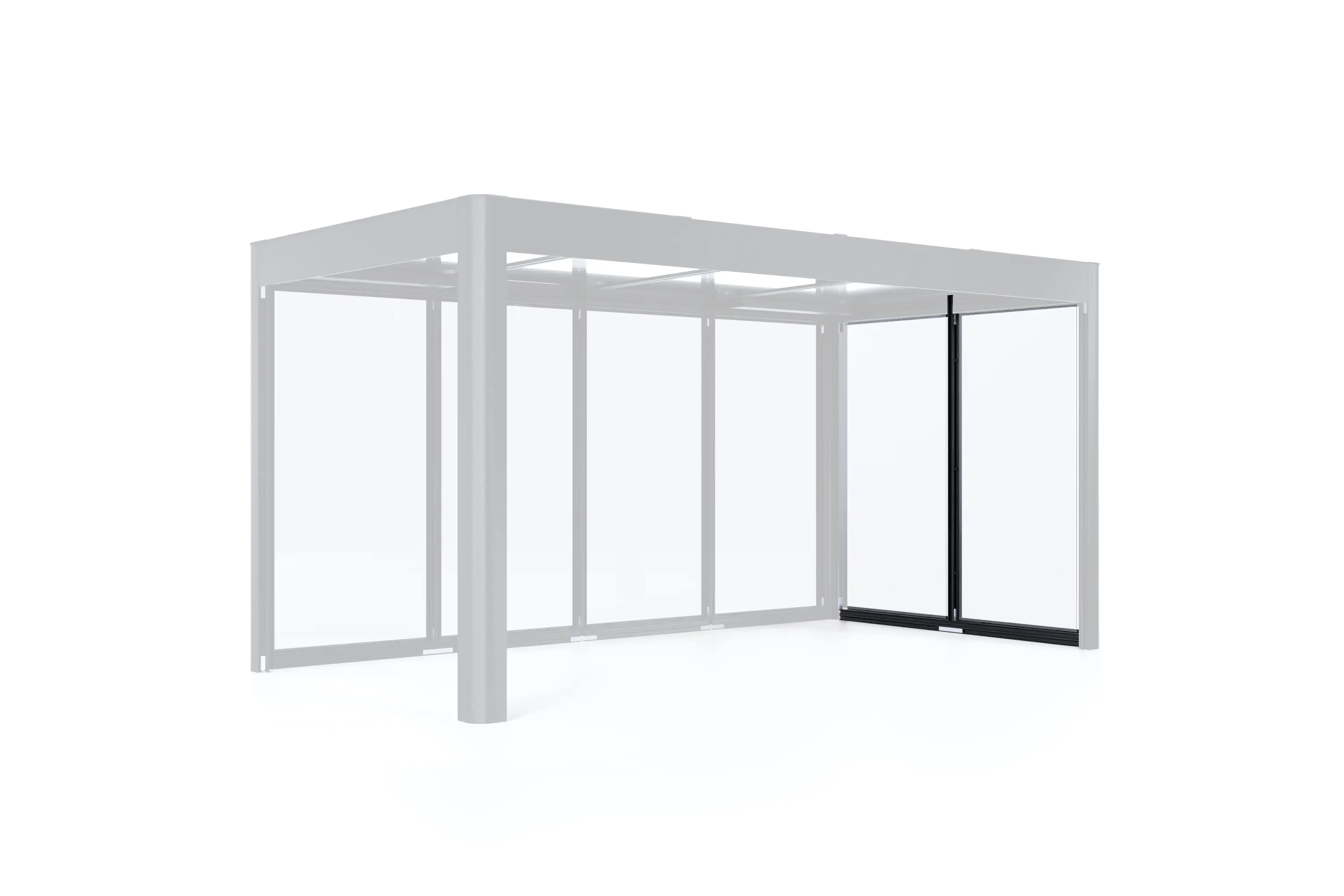 SunElements Wandelement für Gartenhaus SunCover mit Acrylglas 6 mm klar 2 m breit anthrazit-metallic