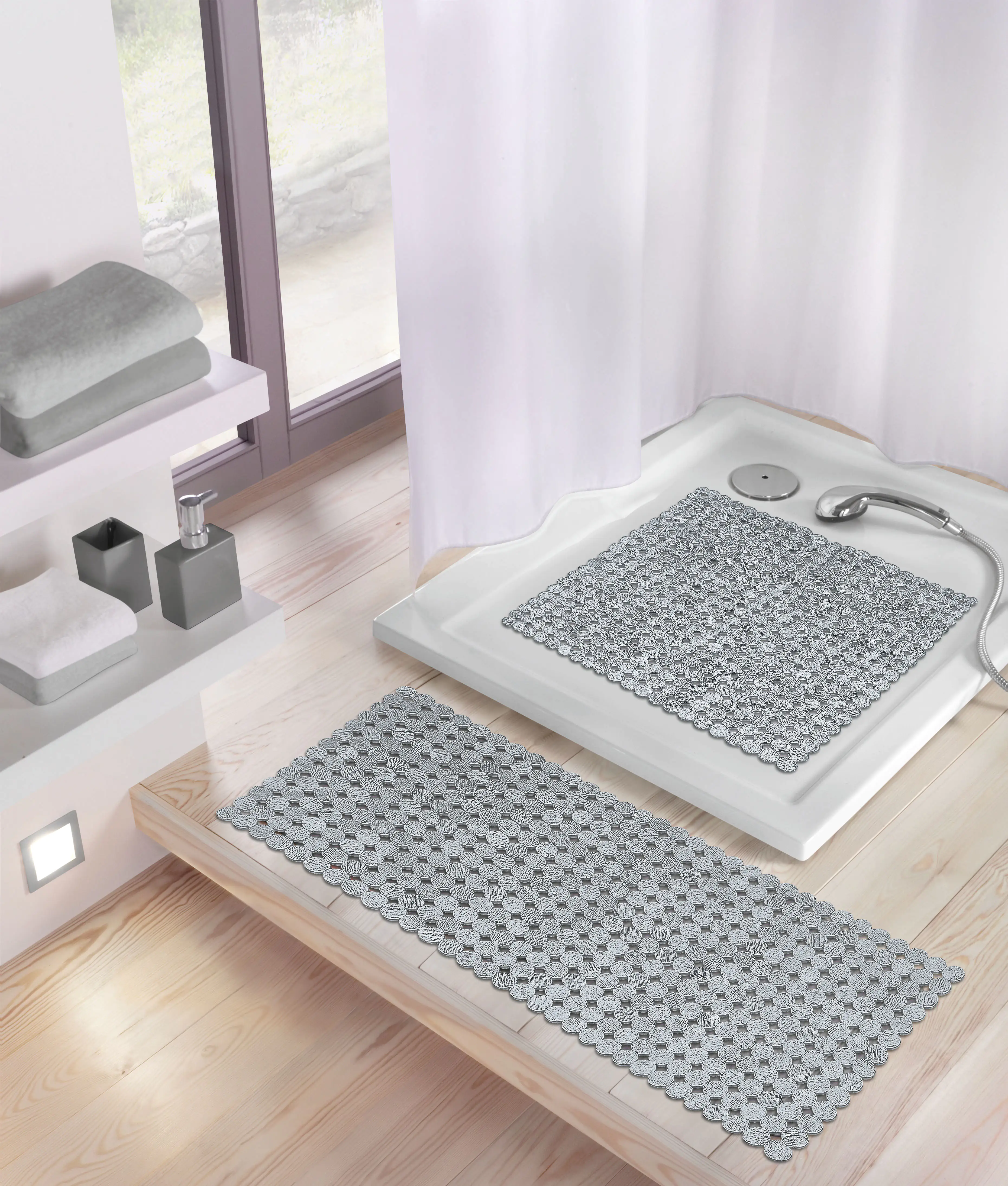 Kleine Wolke Duscheinlage Sign 55 x 55 cm, silber