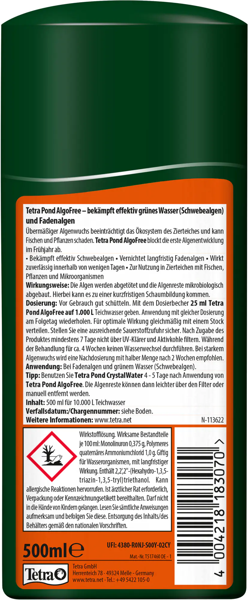 Tetra Wasseraufbereitung AlgoFree 500 ml Tetra Wasseraufbereitung AlgoFree 500 ml