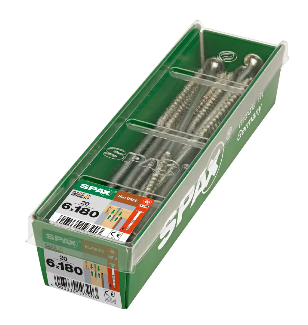 Spax Holzbauschrauben 6.0 x 180 mm TX 30 - 20 Stk. Spax Holzbauschrauben 6.0 x 180 mm TX 30 - 20 Stk.
