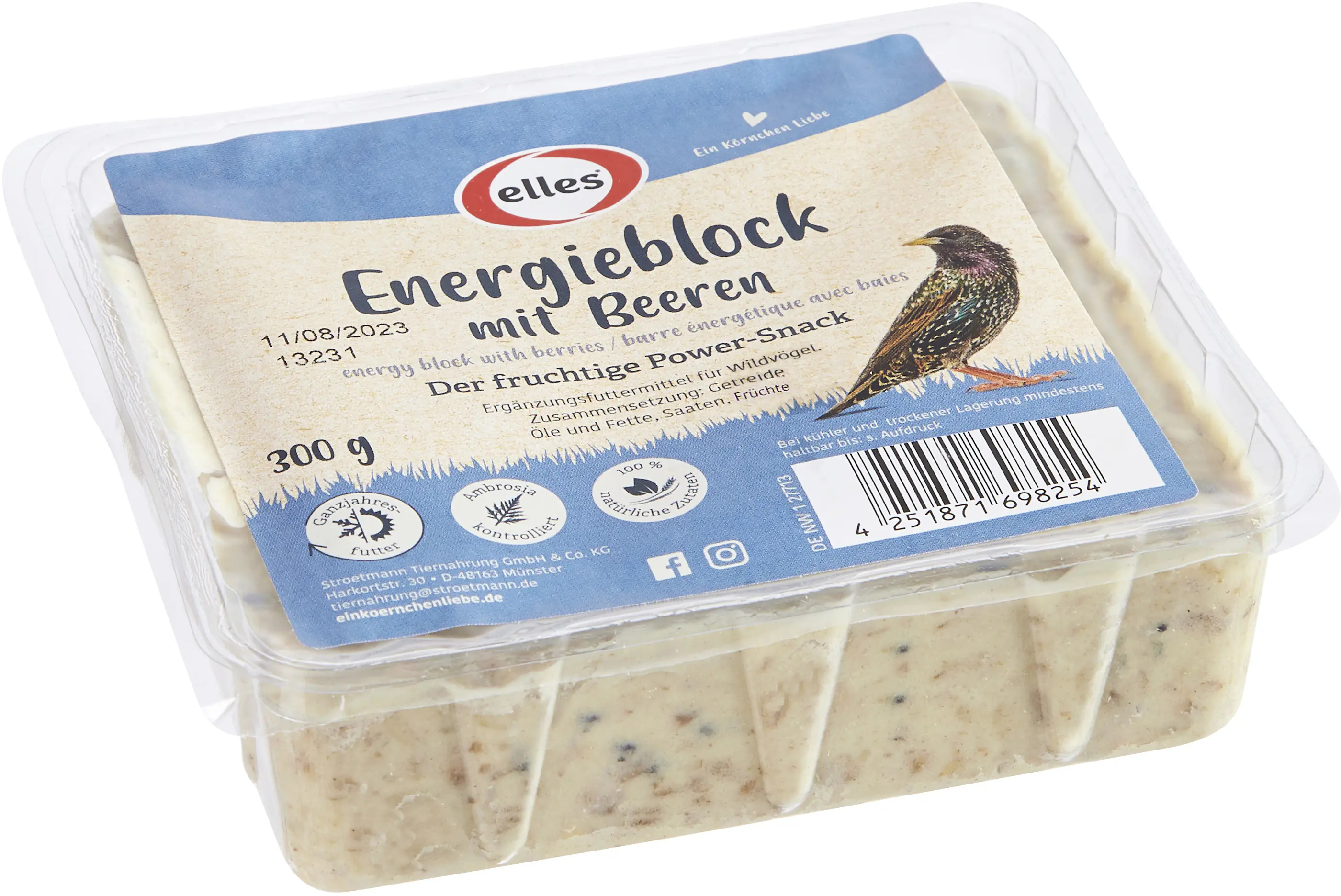 Elles Wildvogelfutter Energieblock mit Beeren 300 g