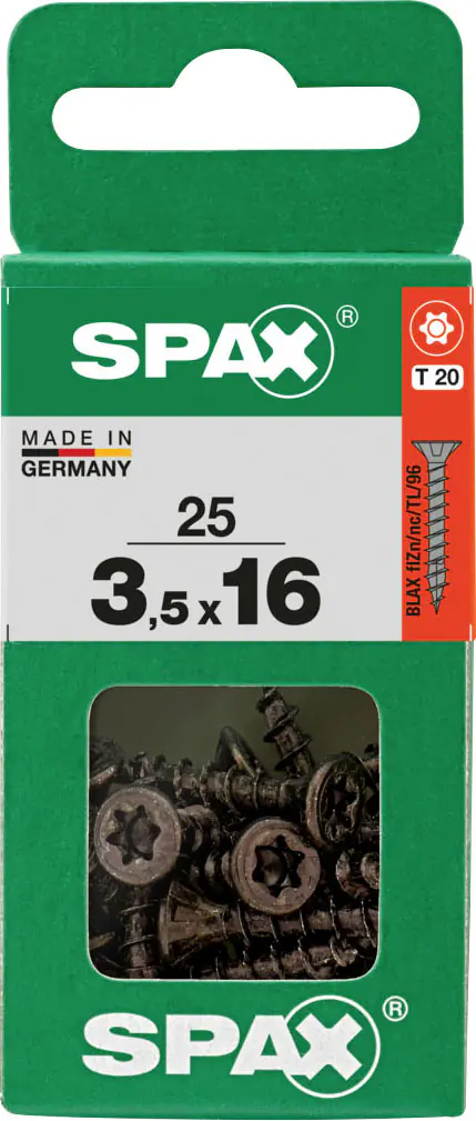 Spax Universalschrauben 3,5 x 16 mm T20 Vollgewinde - 25 Stk. 
