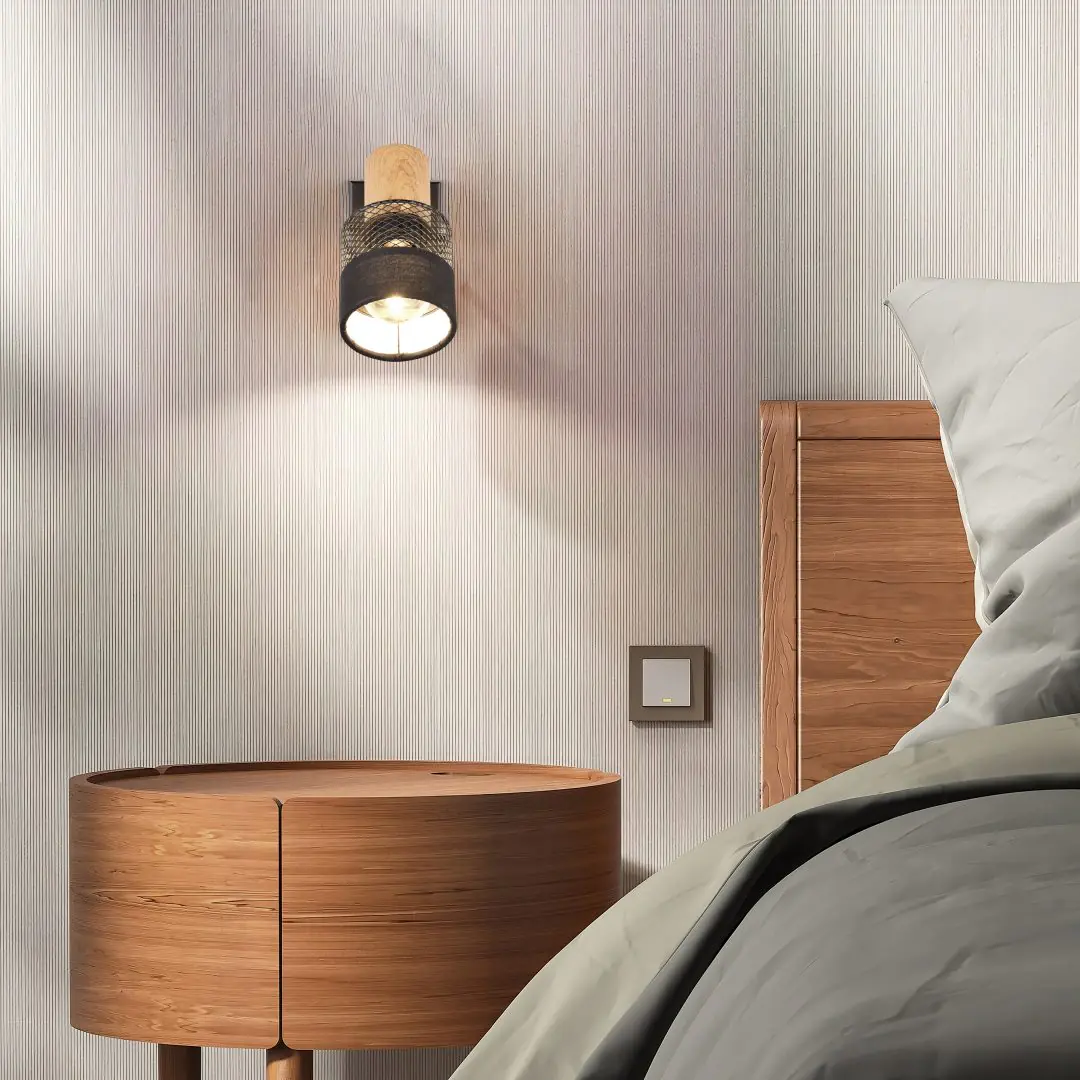 Trio Spot Nandini E14 schwarz, Metall, Holz Trio Spot Nandini E14 schwarz, Metall, Holz