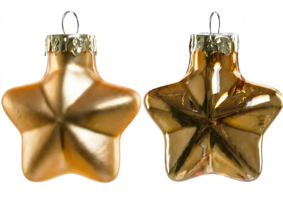 TrendLine Weihnachtskugeln Glas-Sterne 4 cm gold 12 Stück