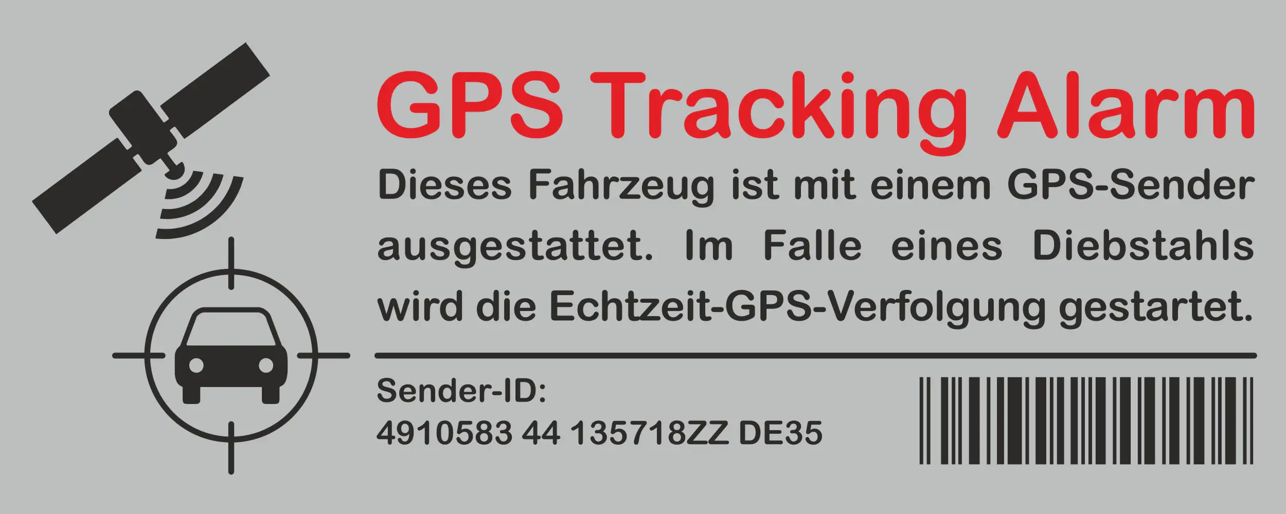 Hermann Schütz Aufkleber GPS Tracking Alarm 120x40mm