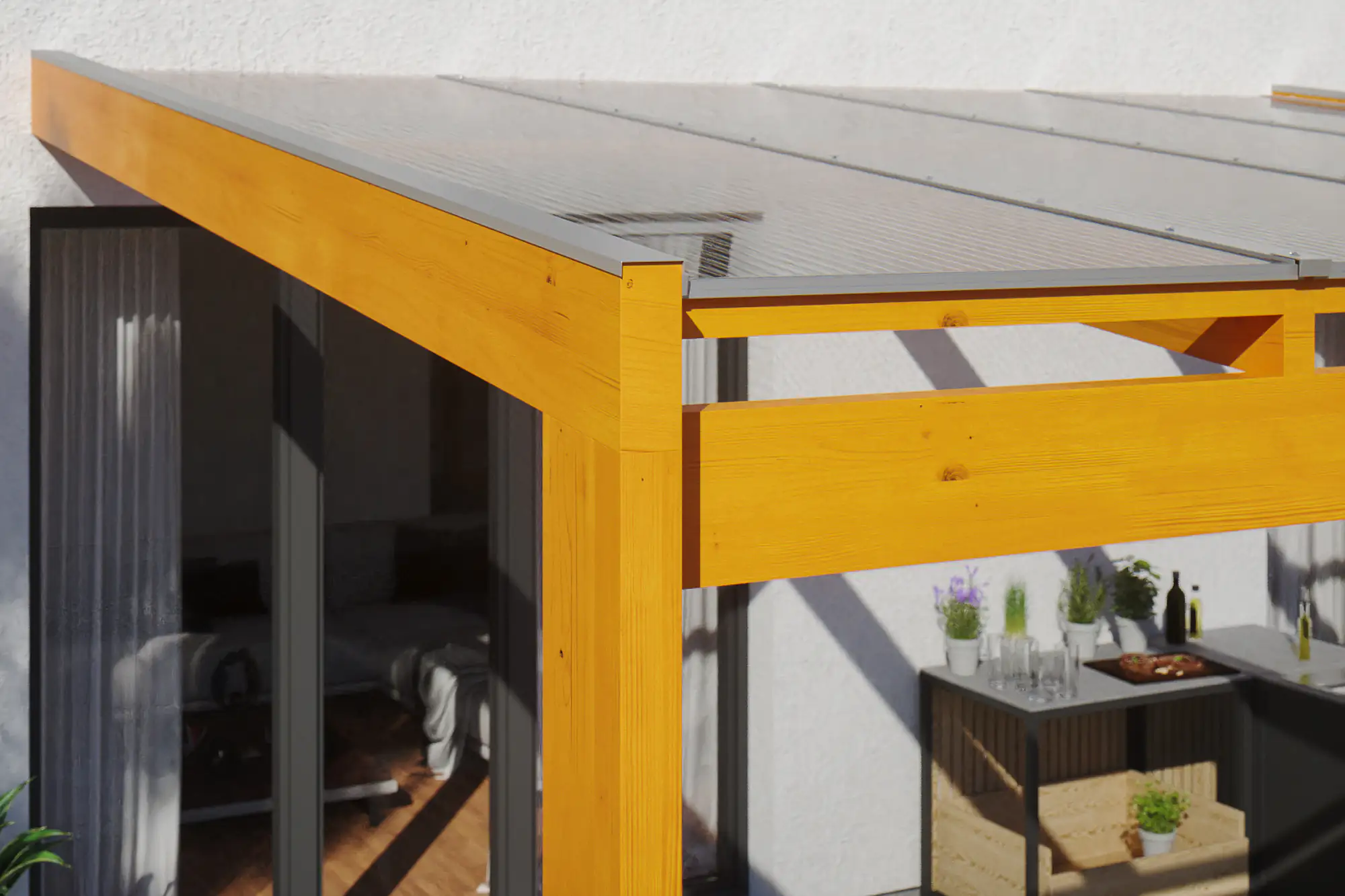 SKAN HOLZ Terrassenüberdachung Novara 557 x 259 cm Leimholz