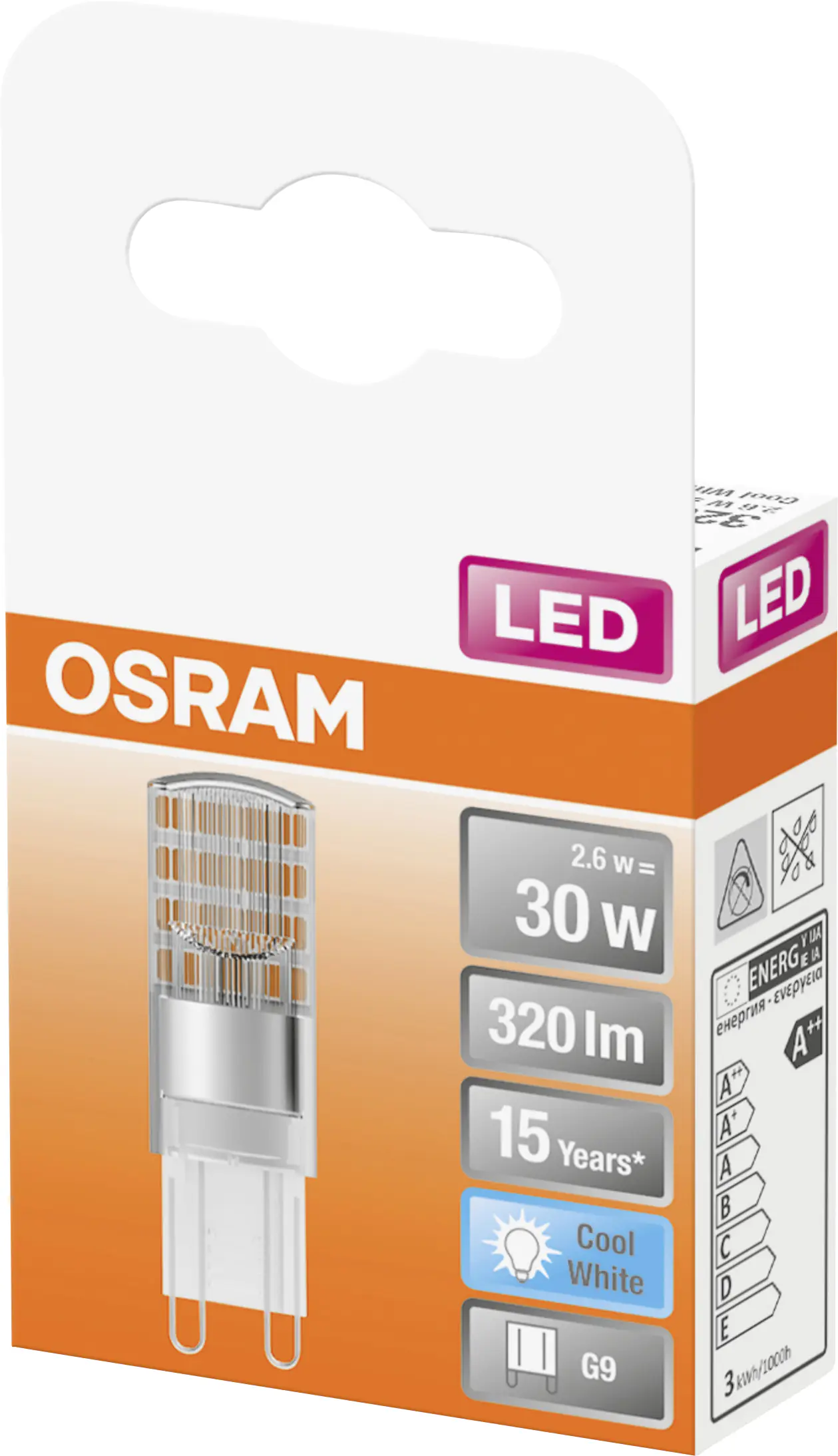 Osram LED Stiftsockellampe Star G9 2,6W neutralweiß, klar