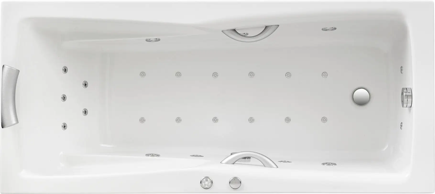 Ottofond Whirlpool-Badewanne Komplettset Atlanta 170 cm