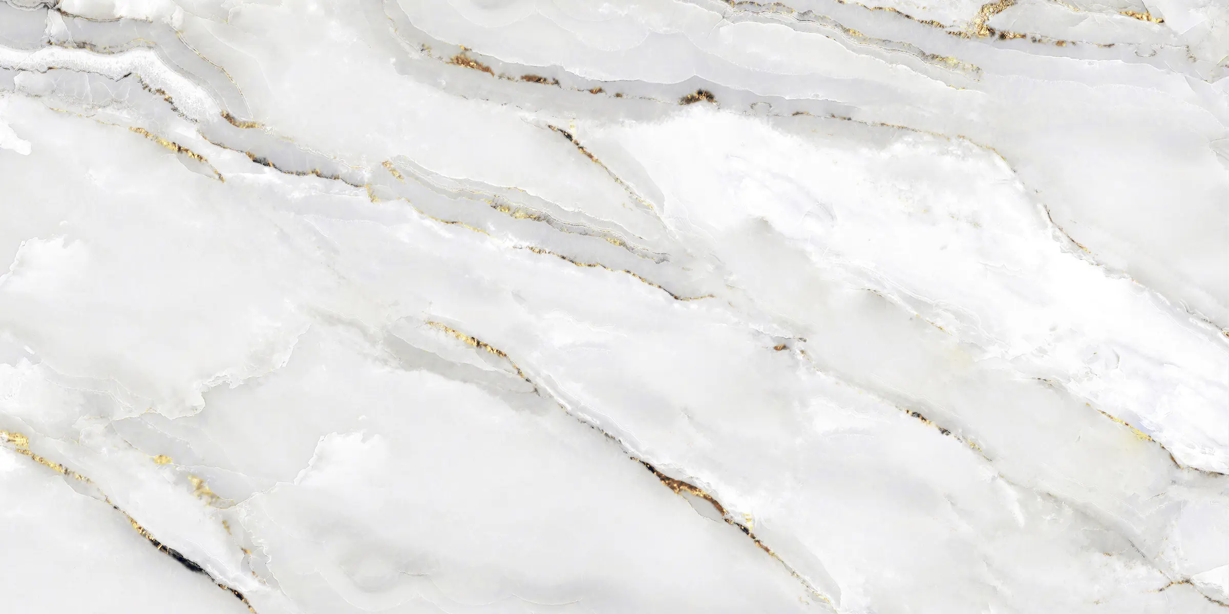 Bodenfliese Feinsteinzeug Alabaster Cleo Light 60 x 120 cm weiß/gold