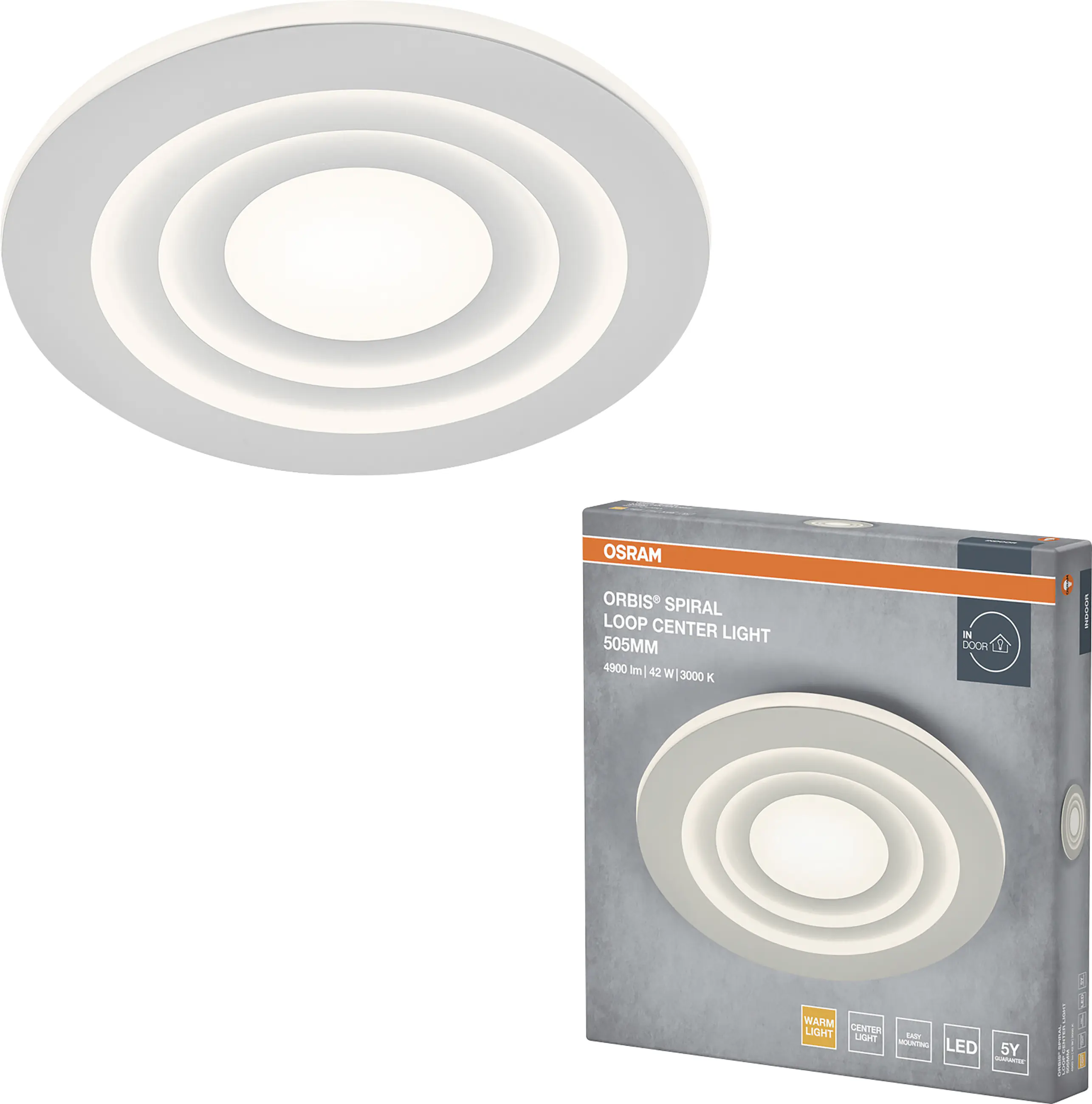 Osram LED Deckenleuchte Orbis Spiral Loop weiß Ø 51 cm 42 W Osram LED Deckenleuchte Orbis Spiral Loop weiß Ø 51 cm 42 W