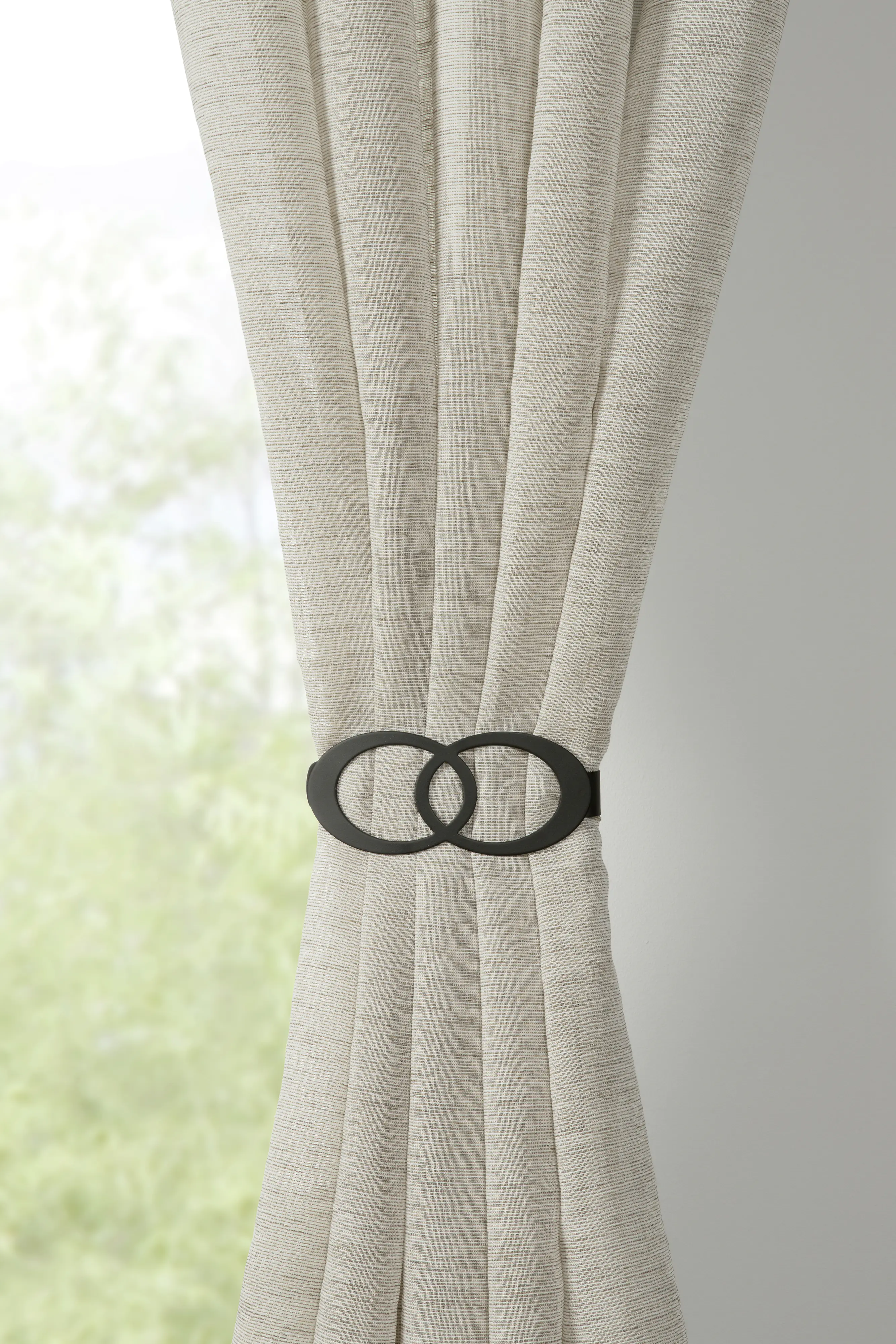 Gardinia Raffspange Infinity schwarz-matt 13,5 cm x 5,5 cm