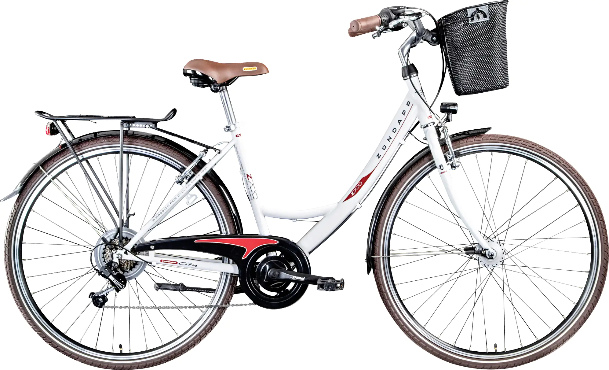 Zündapp Cityrad Z700 700c Damen 28 Zoll RH 46cm 6-Gang weiß rot Zündapp Cityrad Z700 700c Damen 28 Zoll RH 46cm 6-Gang weiß rot