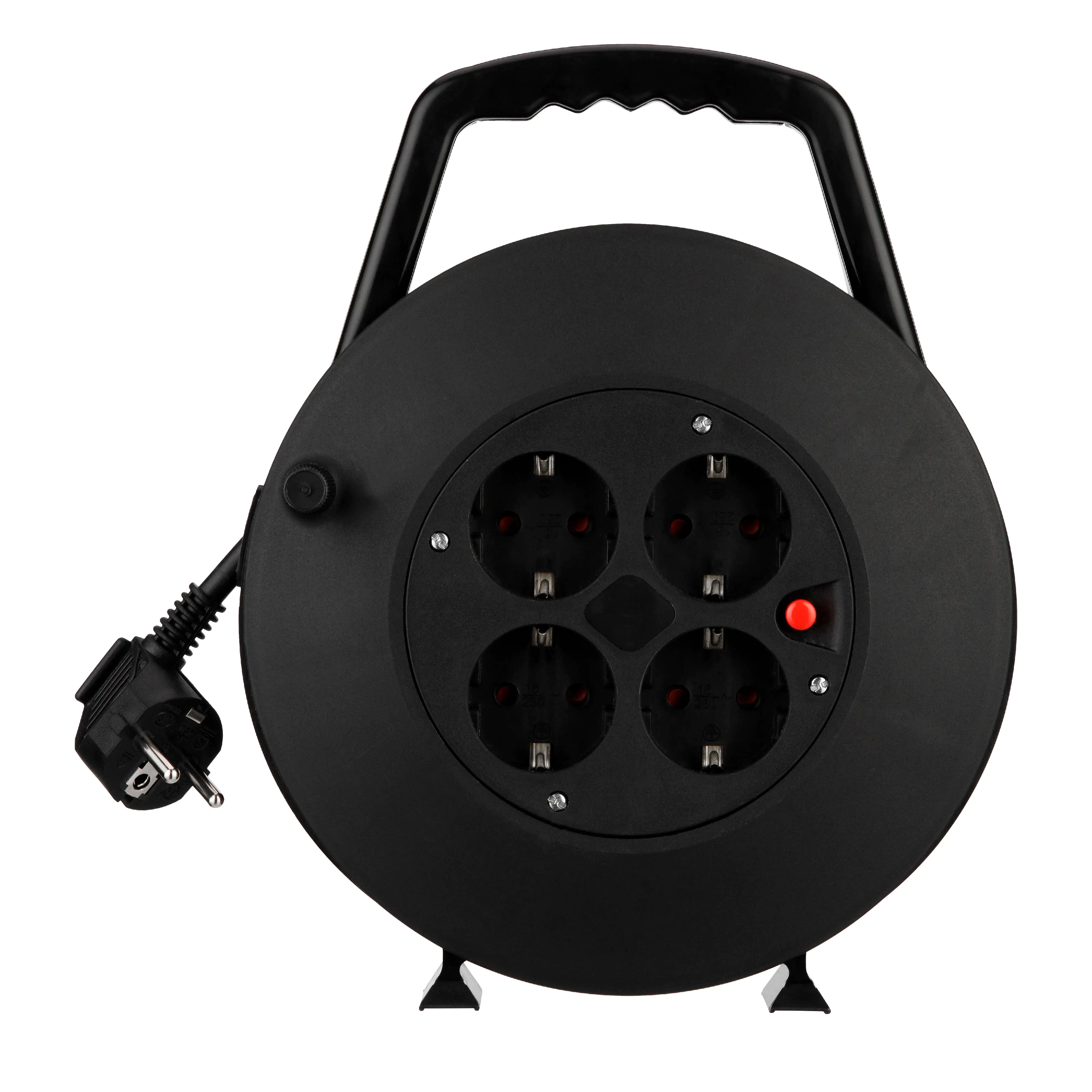 REV Kabeltrommel 4-fach 5 m H05VV-F 3G1,5mm², schwarz