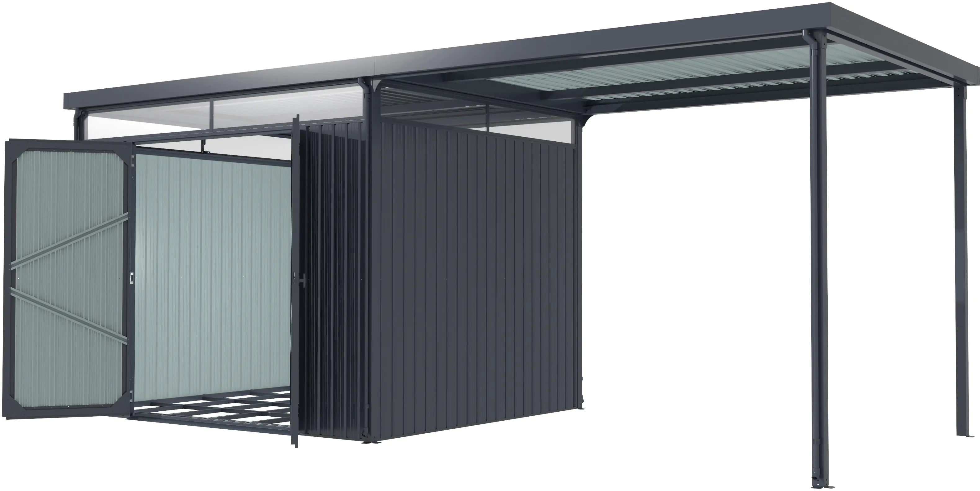 Pergart Metallgerätehaus Rheinfelden 108 Set 290 x 245 x 226 cm anthrazit Pergart Metallgerätehaus Rheinfelden 108 Set 290 x 245 x 226 cm anthrazit