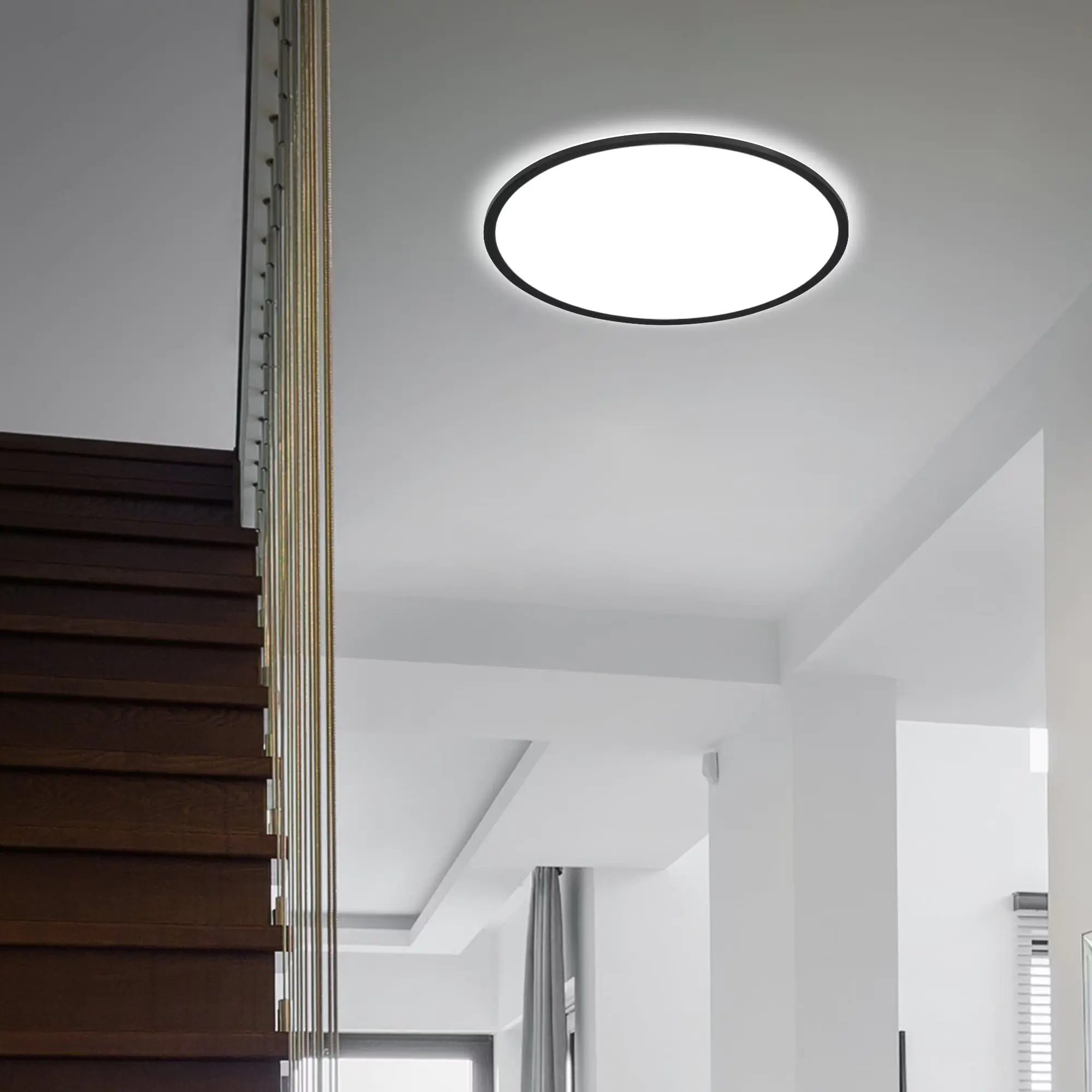 Briloner LED Panel Slim Ø 48 cm, schwarz, utraflach Briloner LED Panel Slim Ø 48 cm, schwarz, utraflach