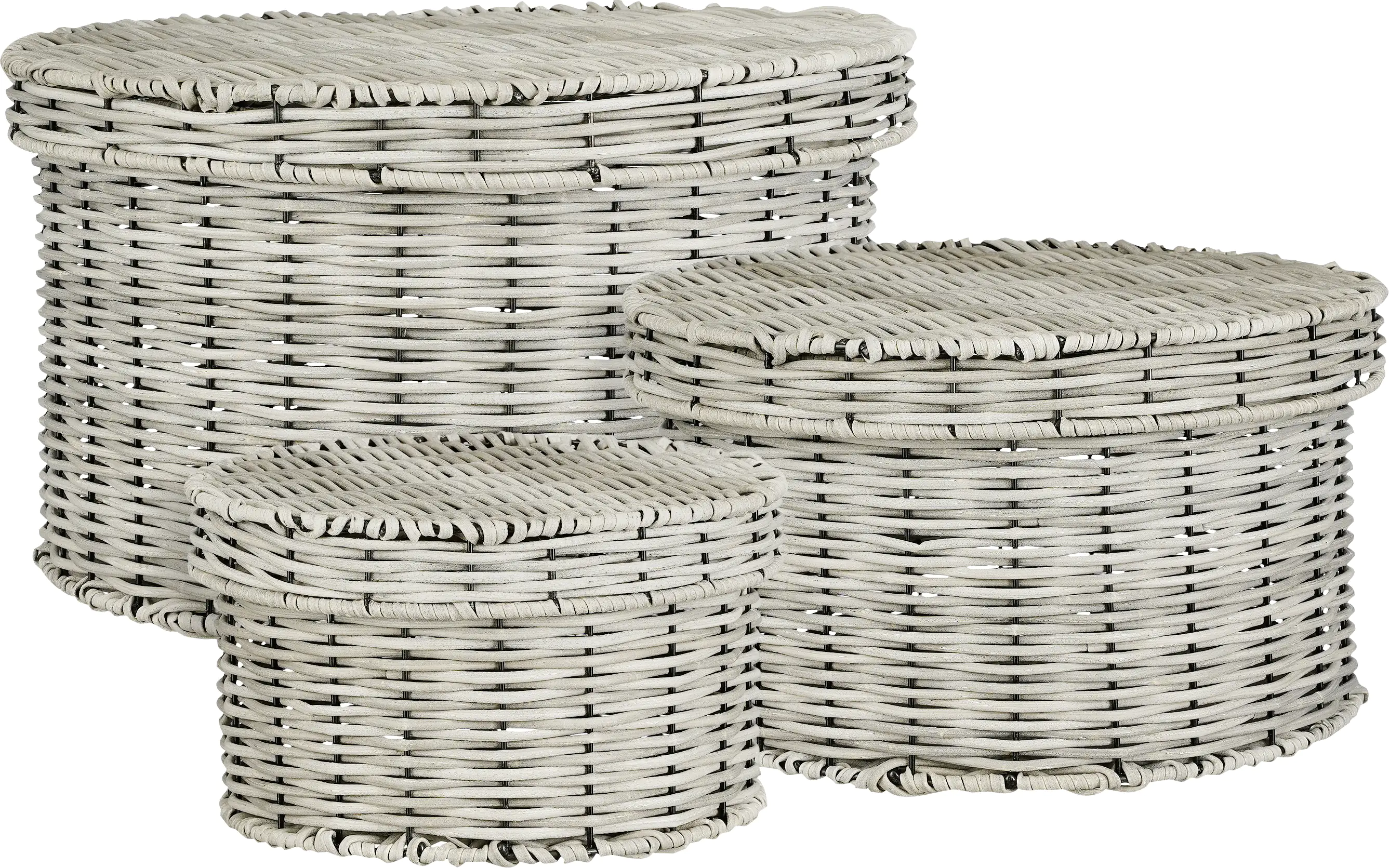 Mica Decorations Aufbewarungsbox Liam recyceltes Polyester Ø 38 x 22 cm grau Mica Decorations Aufbewarungsbox Liam recyceltes Polyester Ø 38 x 22 cm grau