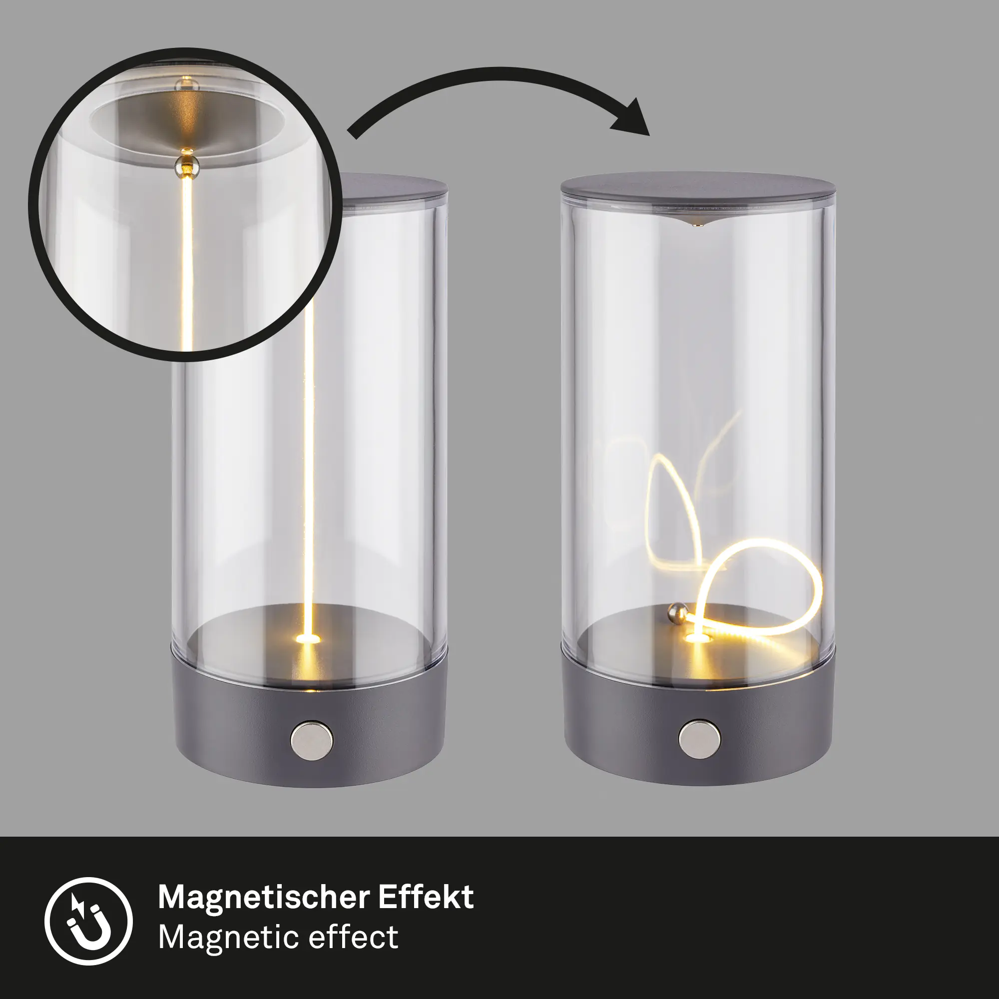 Briloner LED Akku-Tischleuchte Wiggle anthrazit 15 cm warmweiß dimmbar Briloner LED Akku-Tischleuchte Wiggle anthrazit 15 cm warmweiß dimmbar