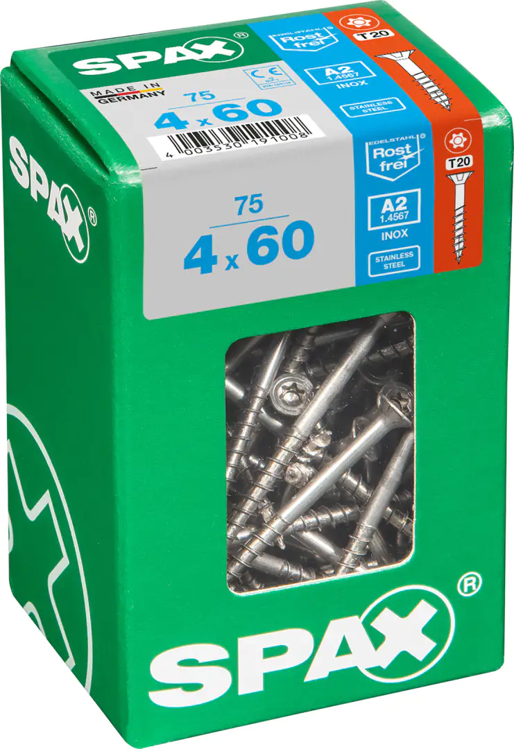 Spax Universalschrauben 4.0 x 60 mm TX 20 - 75 Stk.