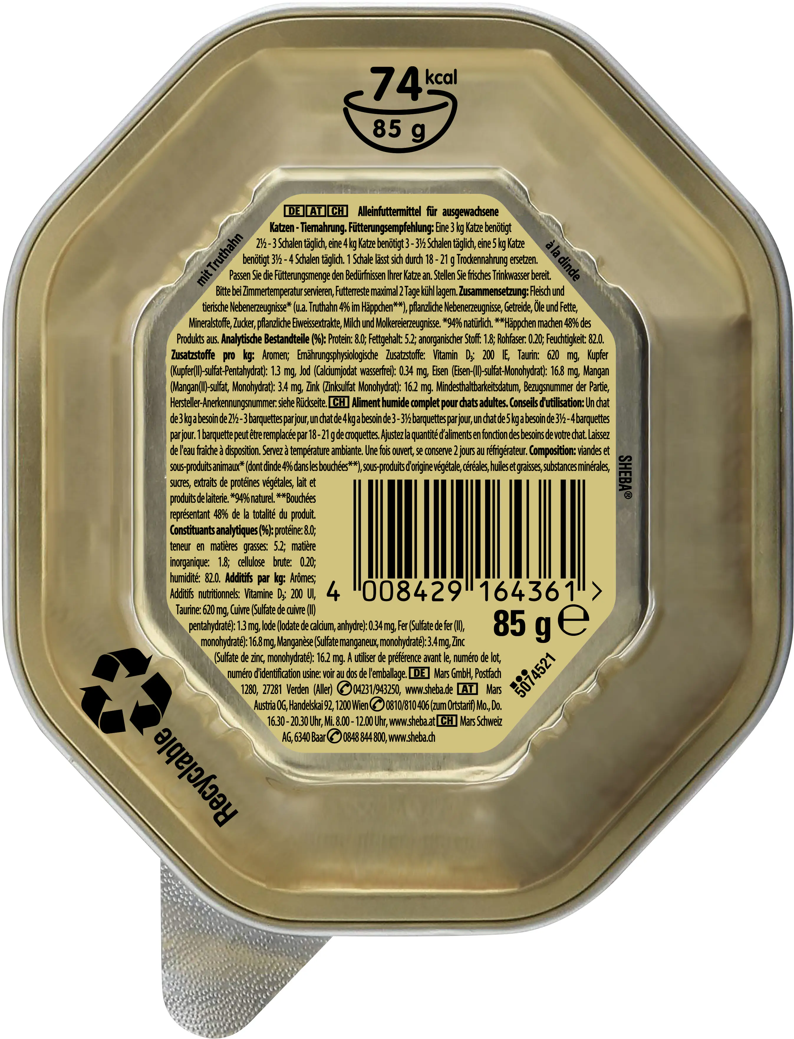 Sheba Sauce Collection mit Pute in heller Sauce 85 g Sheba Sauce Collection mit Pute in heller Sauce 85 g