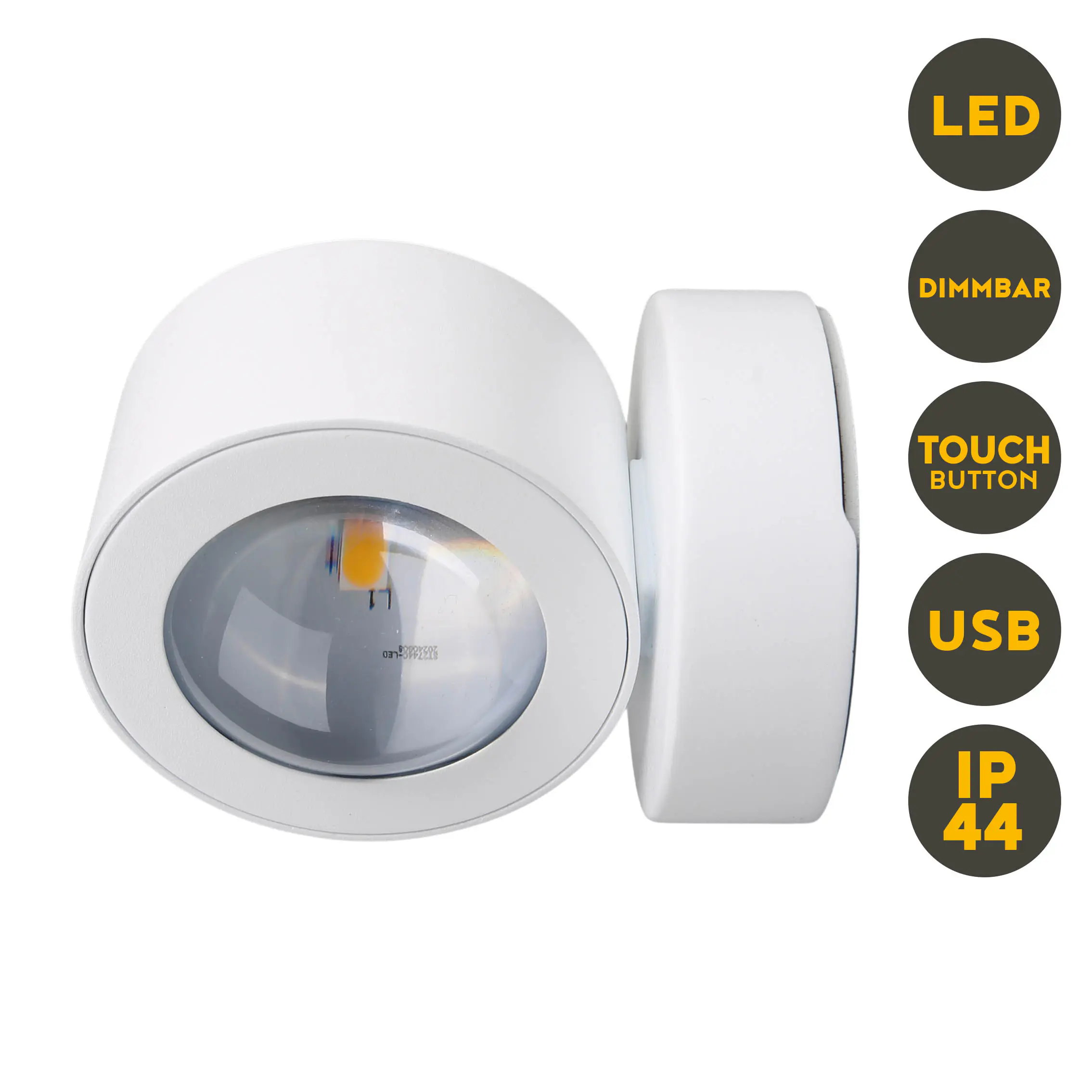 Light & More LED Akku-/Außenwandleuchte Clear 2 Watt weiß dimmbar