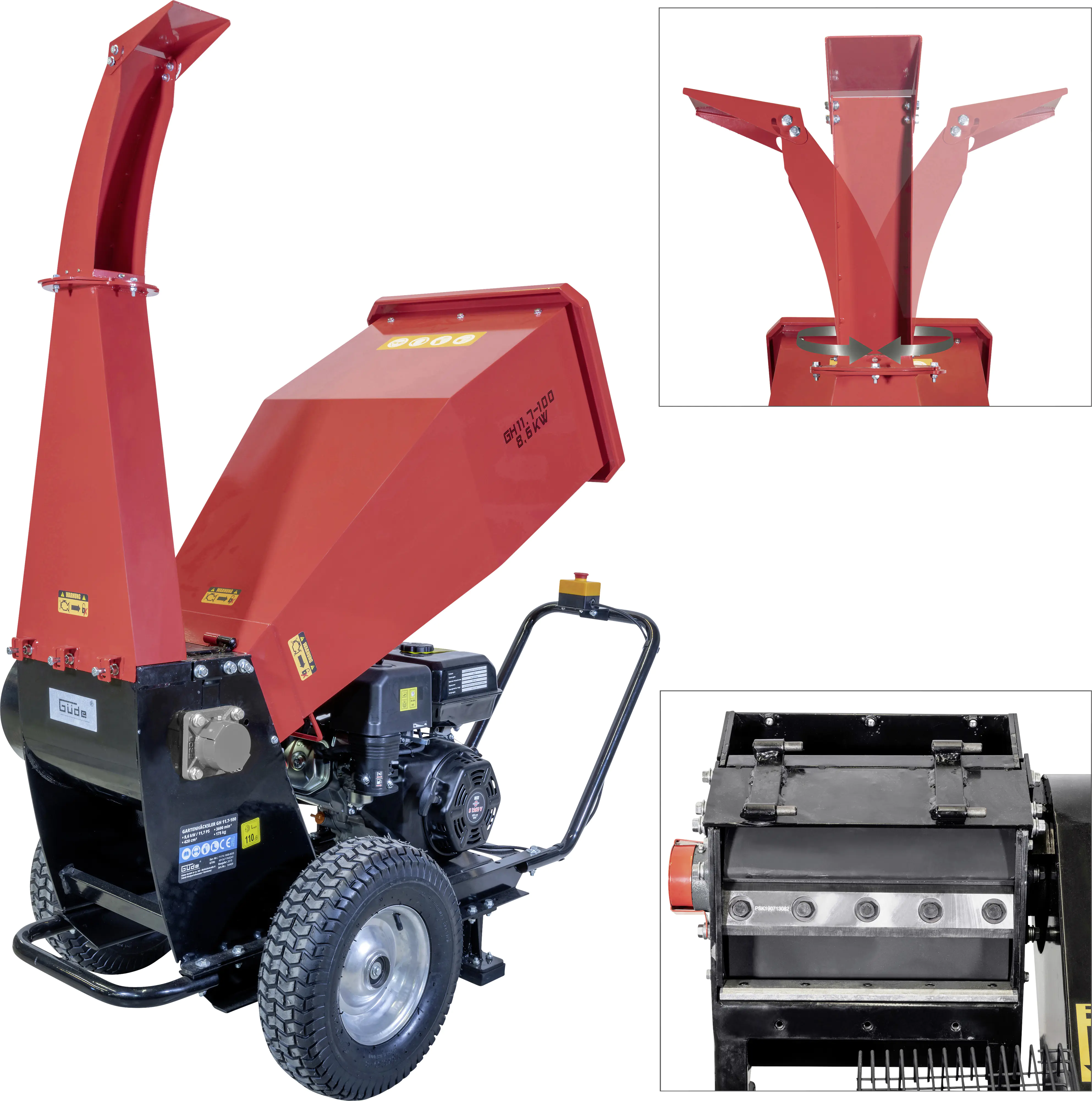 Güde Gartenhäcksler GH 11.7-100 max. Aststärke 10 cm Ø Güde Gartenhäcksler GH 11.7-100 max. Aststärke 10 cm Ø