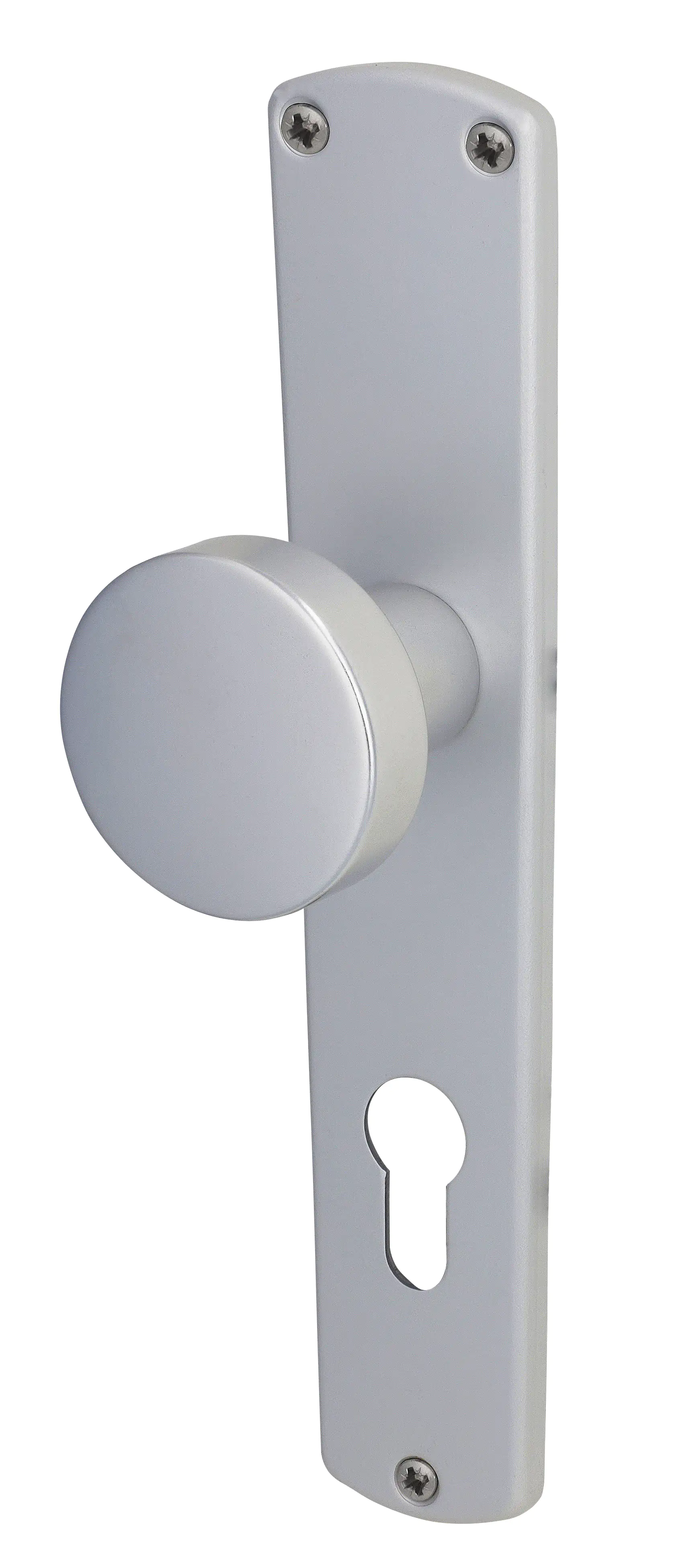 Alpertec PZ-Knopflangschild Phil Aluminium silber abgerundet