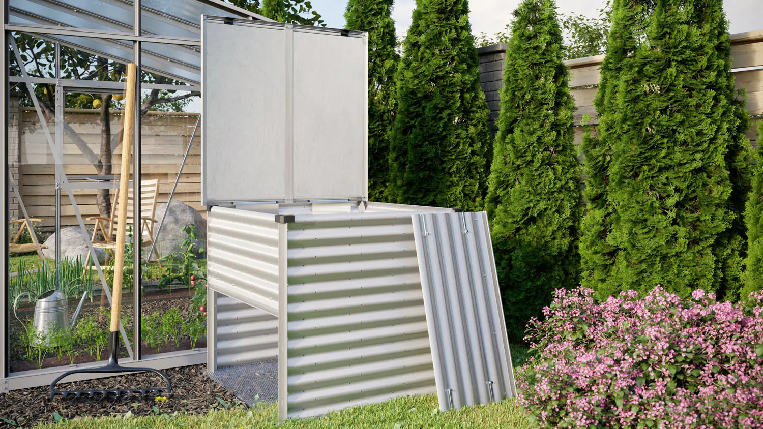 Vitavia Komposter Tomma 99 x 99 cm blank aluminium