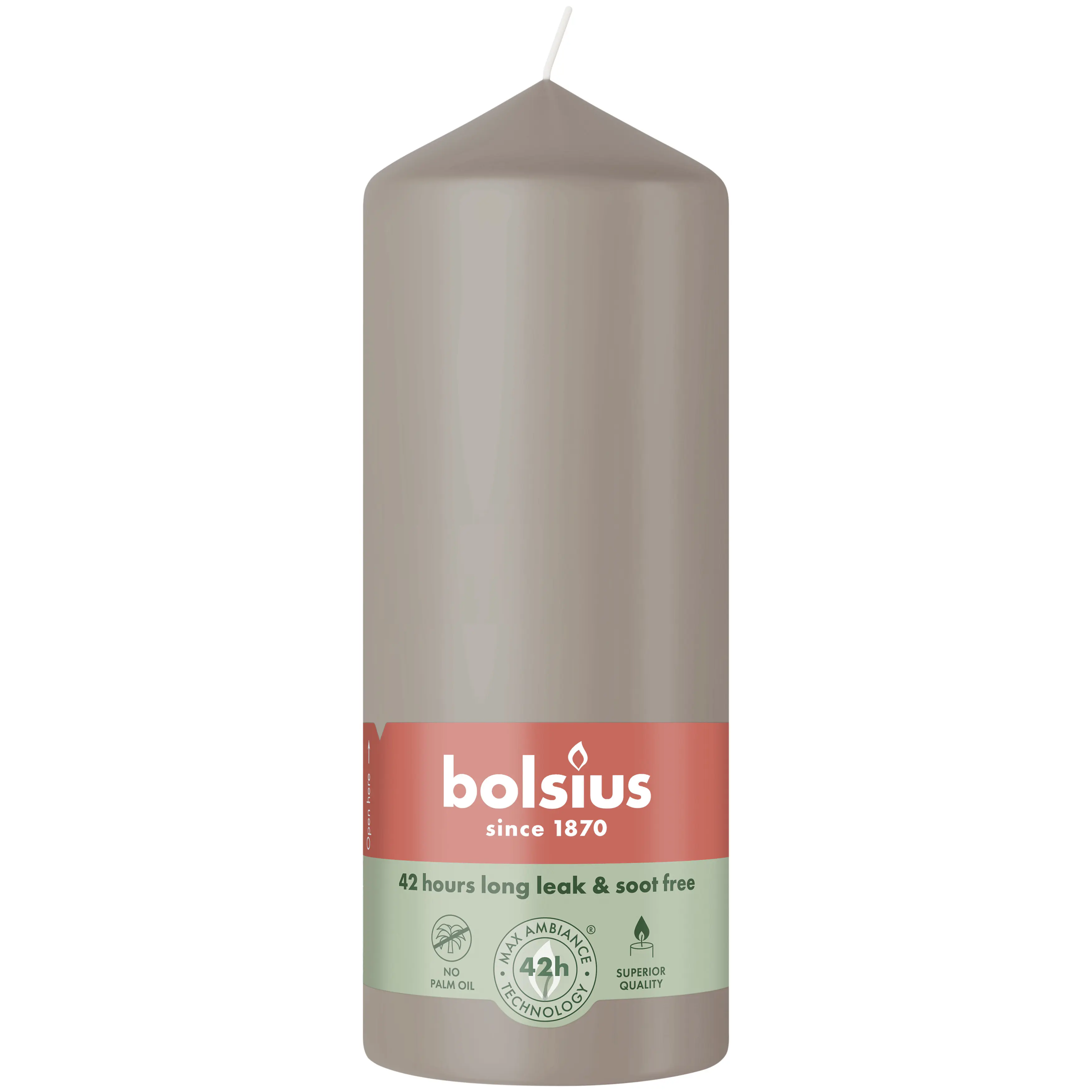 Bolsius Stumpenkerze helles taupe 15 cm Ø 5,8 cm 