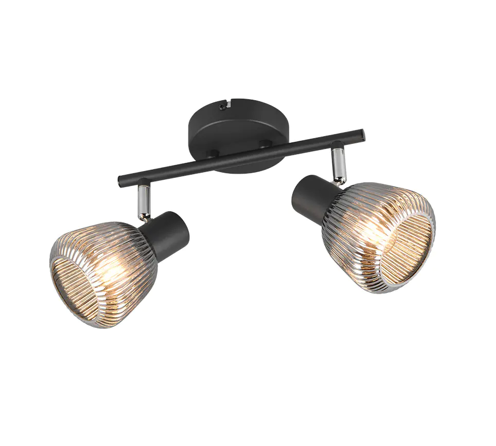 Trio Leuchten 2er Spot Tarifa E14 schwarz matt Metall/Glas Trio Leuchten 2er Spot Tarifa E14 schwarz matt Metall/Glas