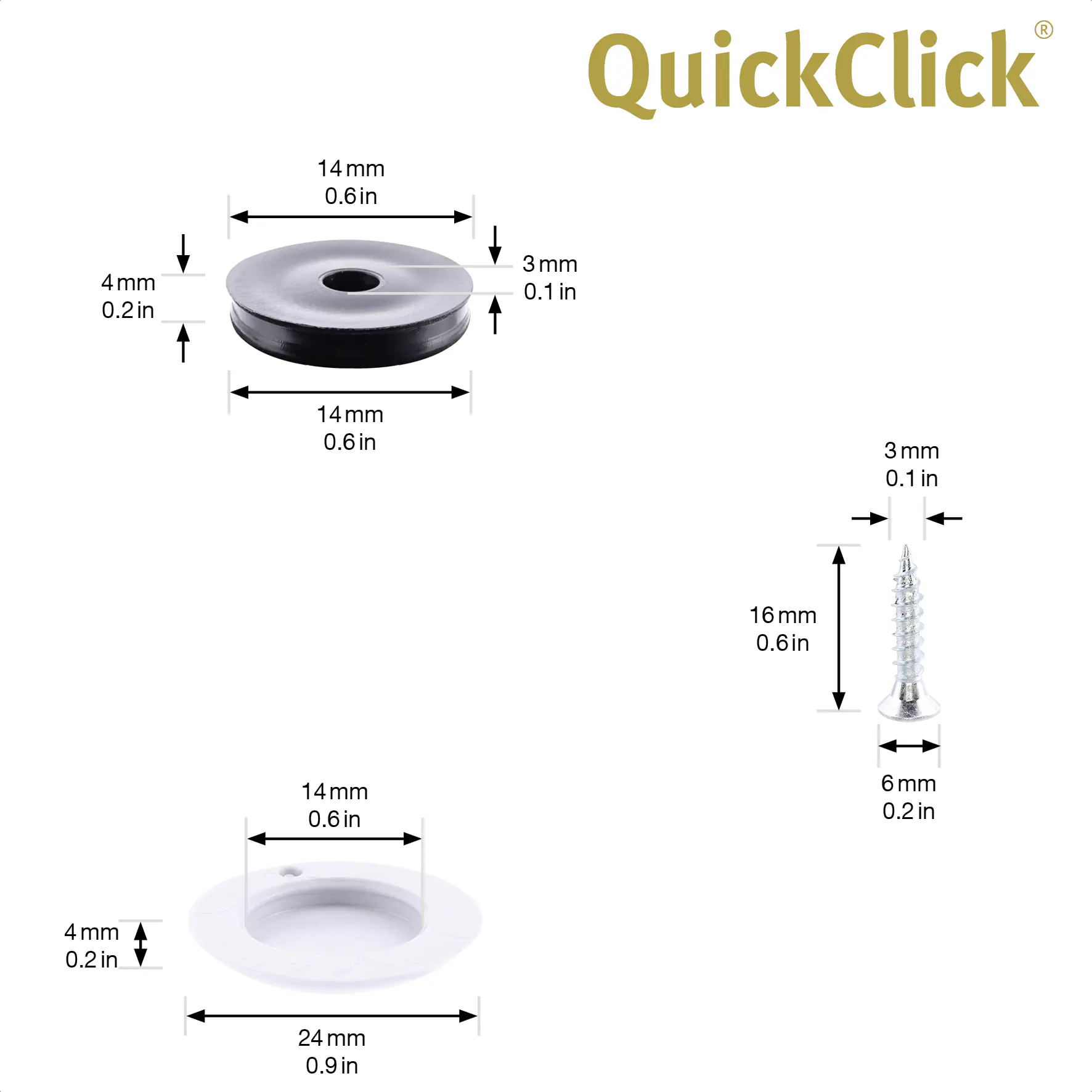 Wagner Möbelgleiter zum Anschrauben Hyper schwarz grau Ø 25 mm - 4 Stück 