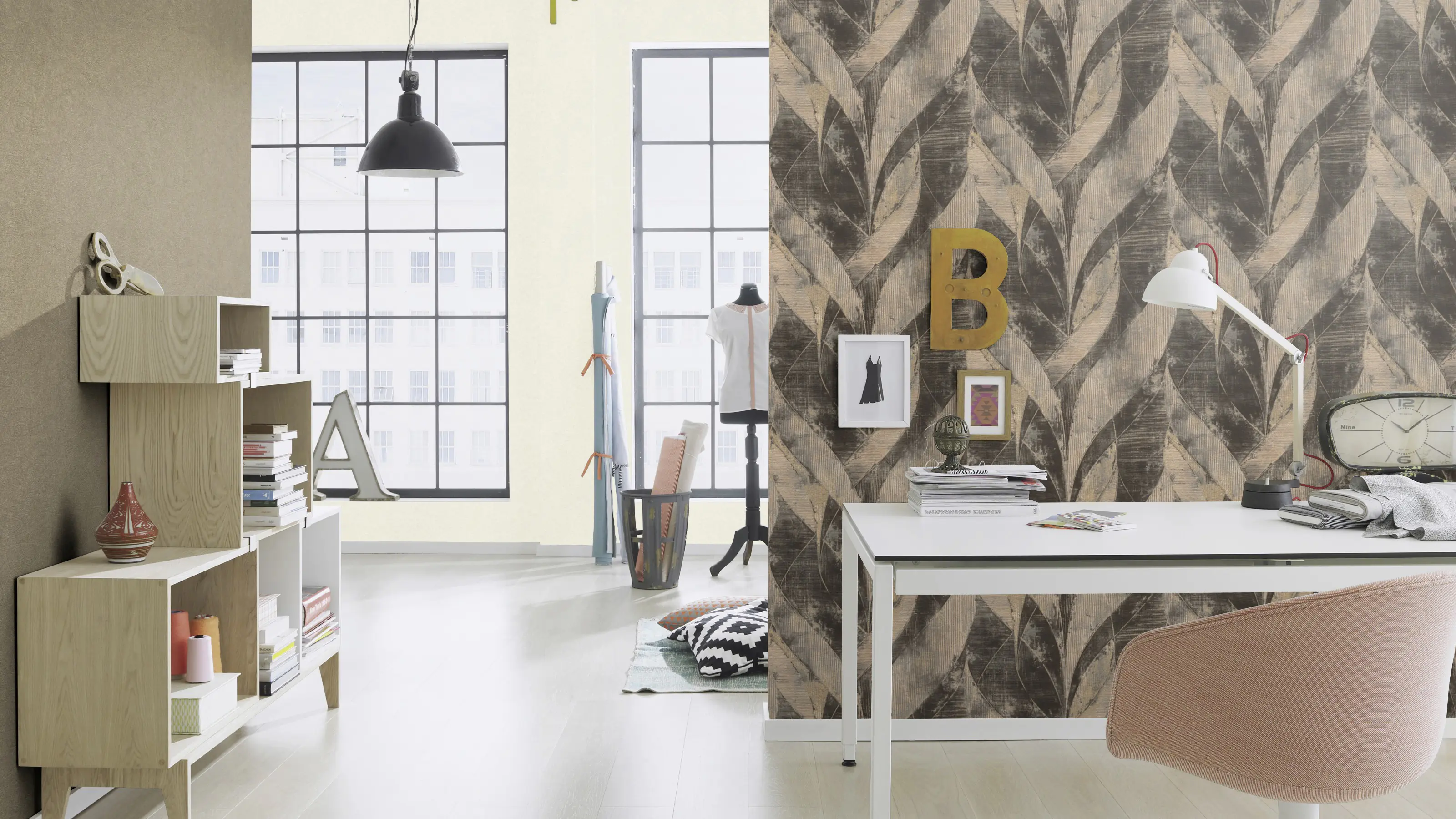 Rasch Vliestapete 520071 Concrete grafik bronze-grün, 10,05 x 0,53 m