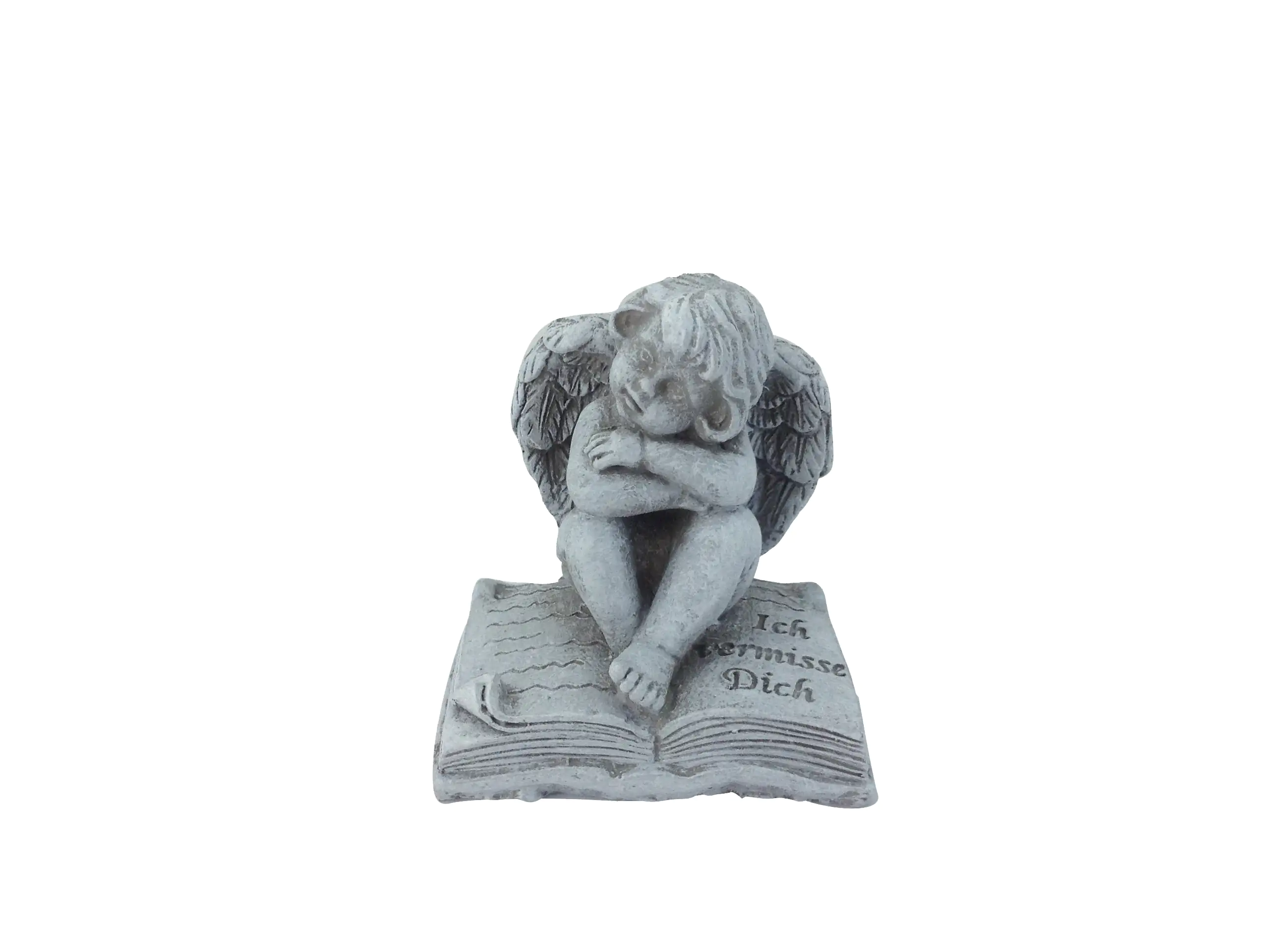 TrendLine Grabschmuck Engel mit Buch 7 x 6 cm grau