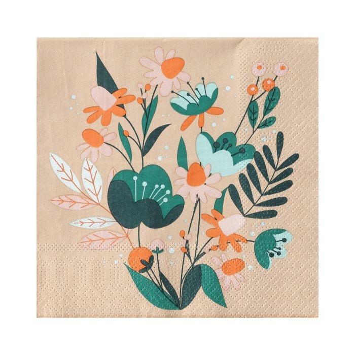 Eglo Servietten Blätter Mahuli bunt 16,5 x 16,5 cm - 20er Pack