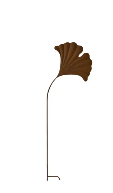 TrendLine Deko Gartenstecker Gingko Metall 109 cm Rostoptik
