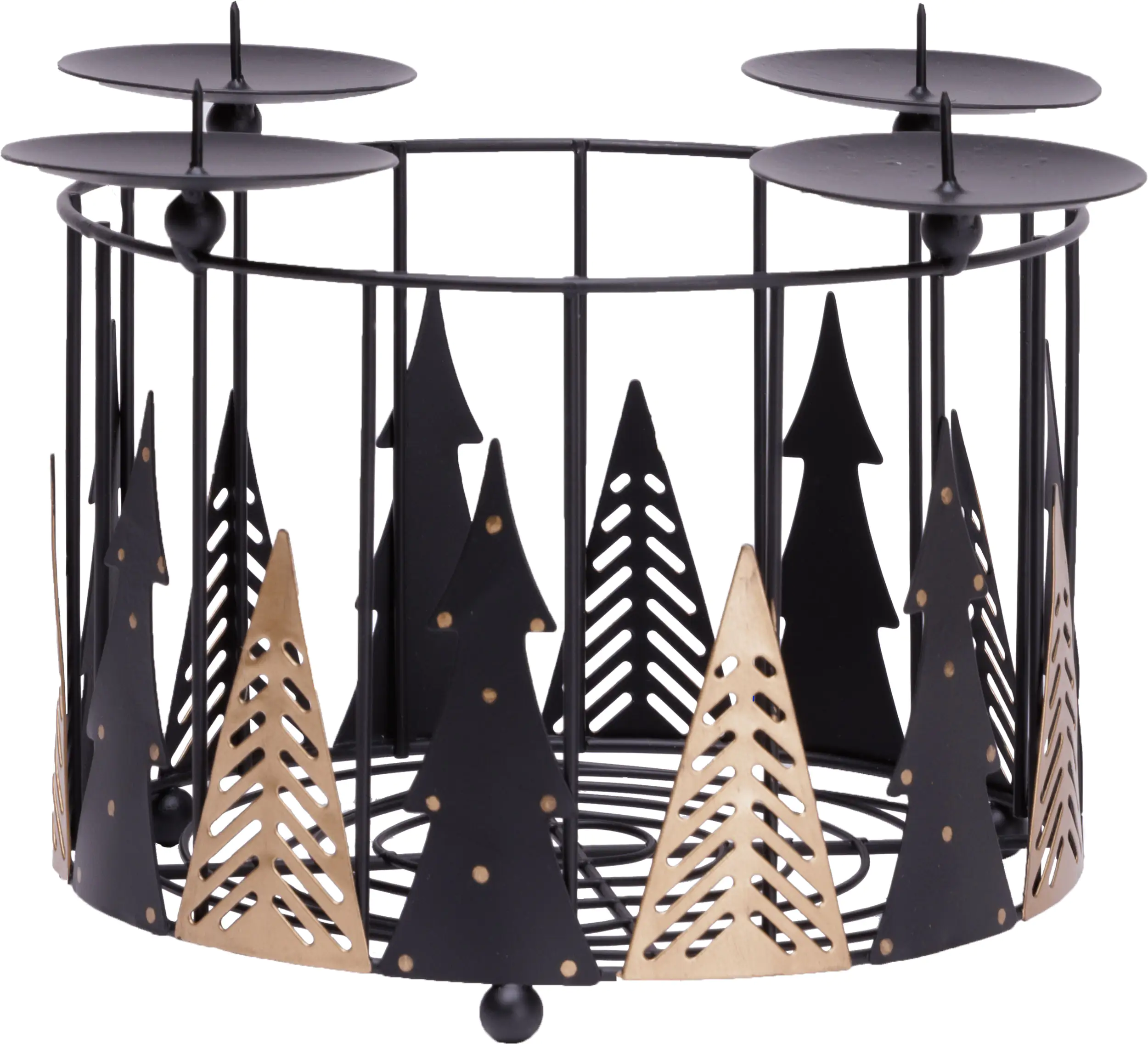 TrendLine Adventskranz Metall Ø 27 x 16 cm schwarz-gold TrendLine Adventskranz Metall Ø 27 x 16 cm schwarz-gold