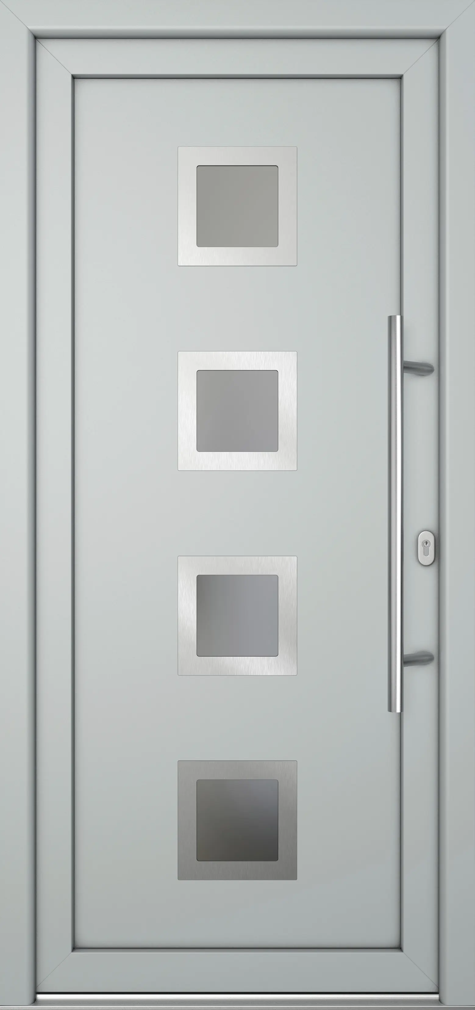 Meeth Haustür Signum Pro PVC Modell 84 98 x 208 cm DIN Rechts weiß/lichtgrau
