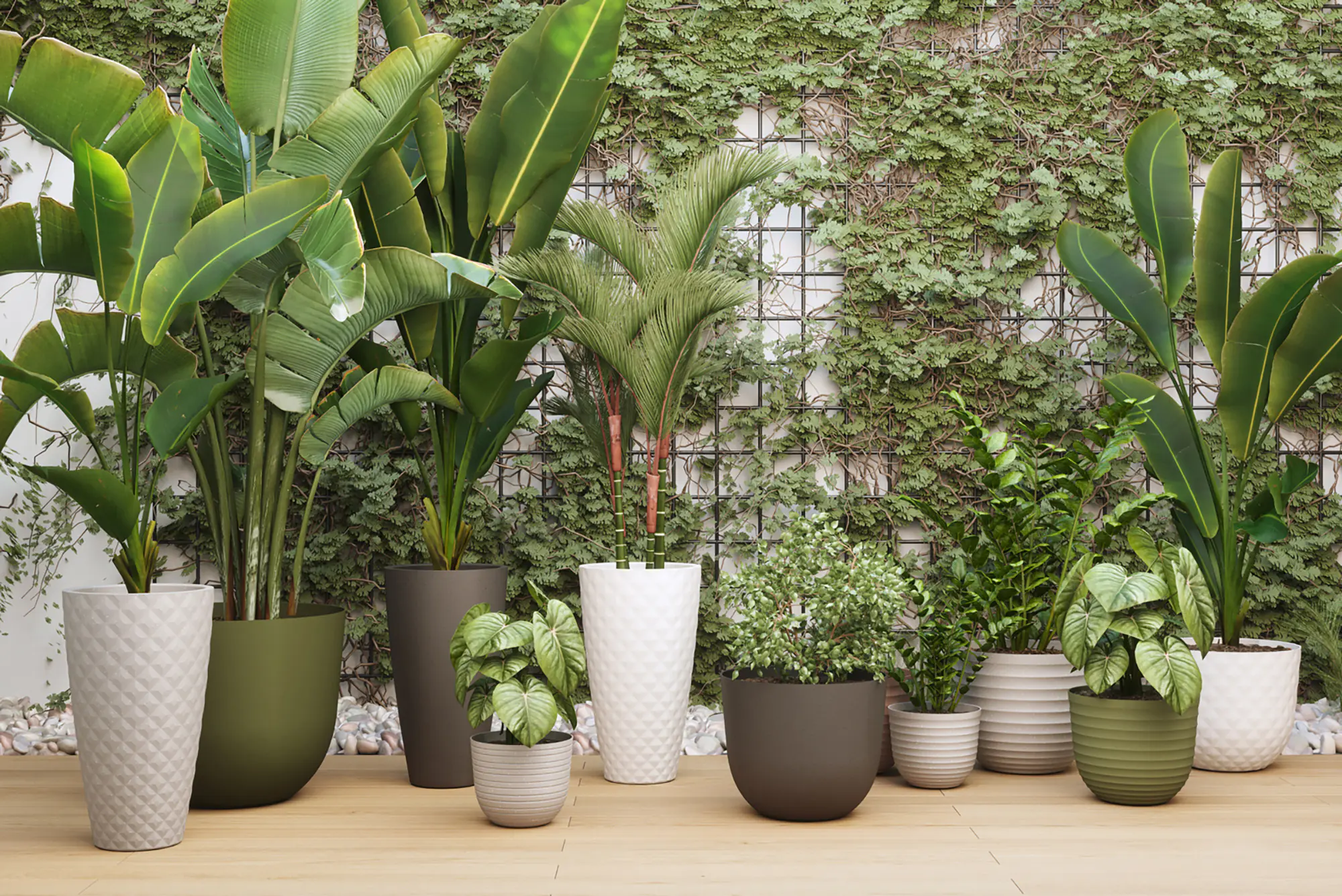 Artevasi Pflanztopf Havana Tropical Kunststoff grau matt Ø 20 x 17 cm