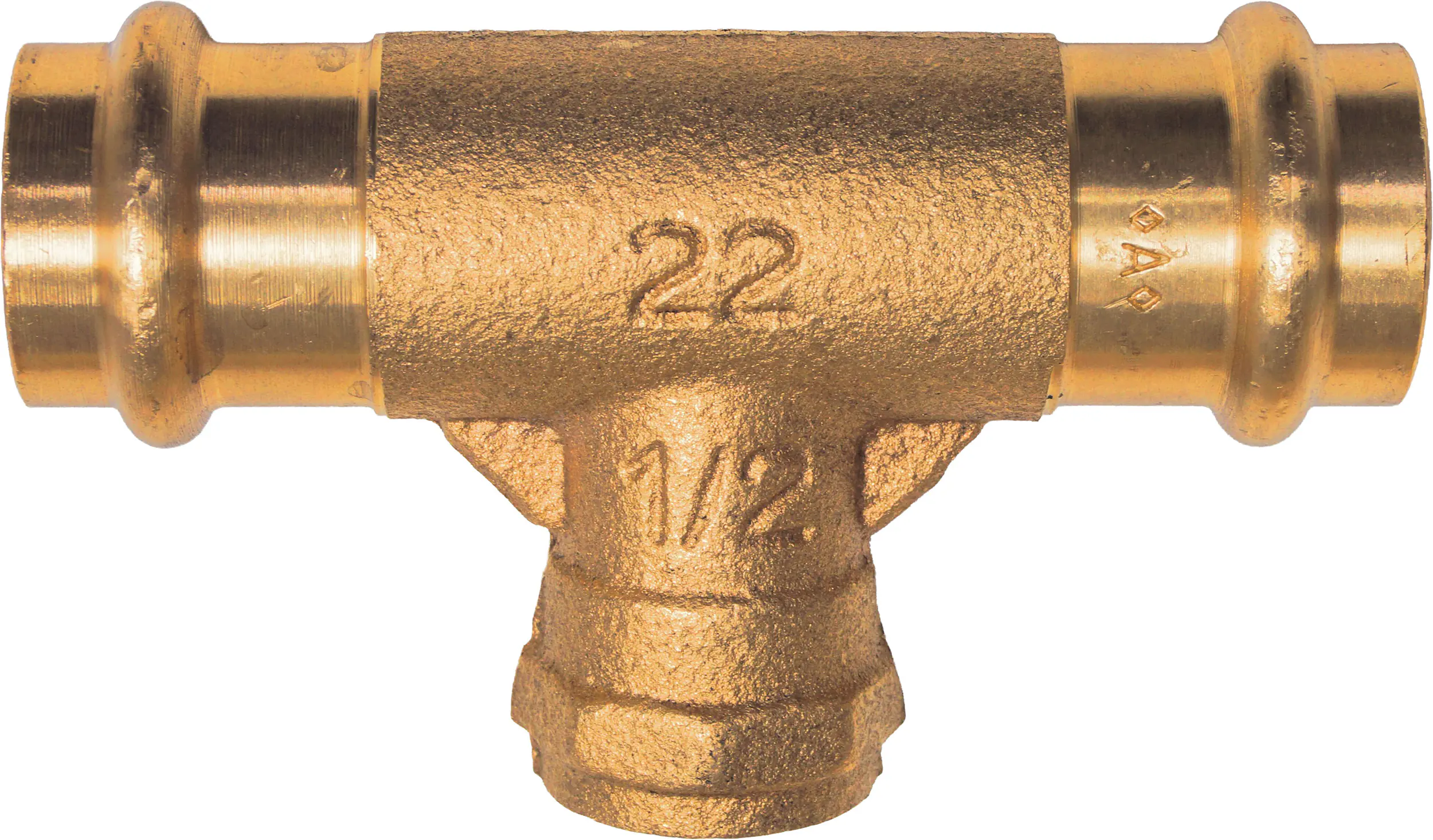 Cornat Press-T-Stück Kupfer, ø 22 mm - 1/2" IG