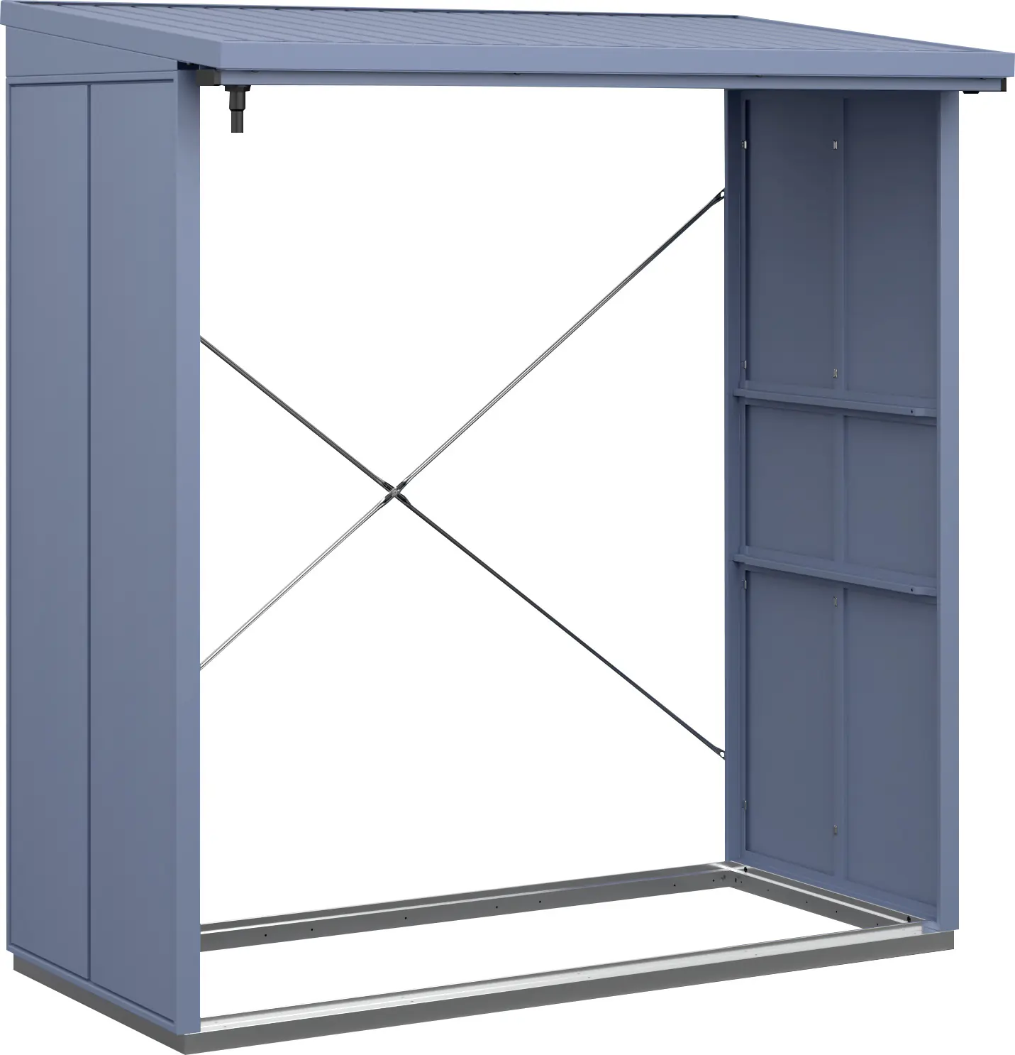 Ecostar Kaminholzregal Elegant-V Typ 2, taubenblau, mit Verstrebung Ecostar Kaminholzregal Elegant-V Typ 2, taubenblau, mit Verstrebung