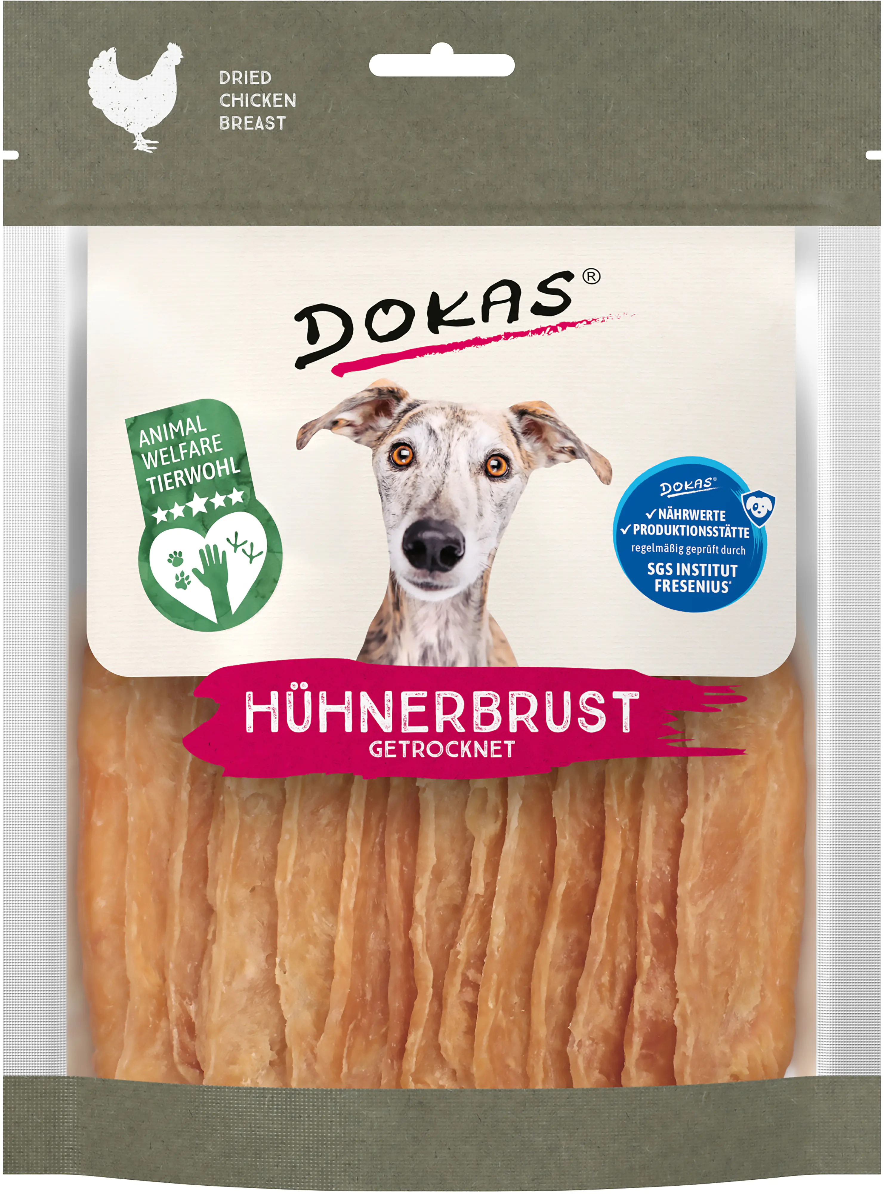 Dokas Hühnerbrust getrocknet 170 g (Tierwohl) Dokas Hühnerbrust getrocknet 170 g (Tierwohl)