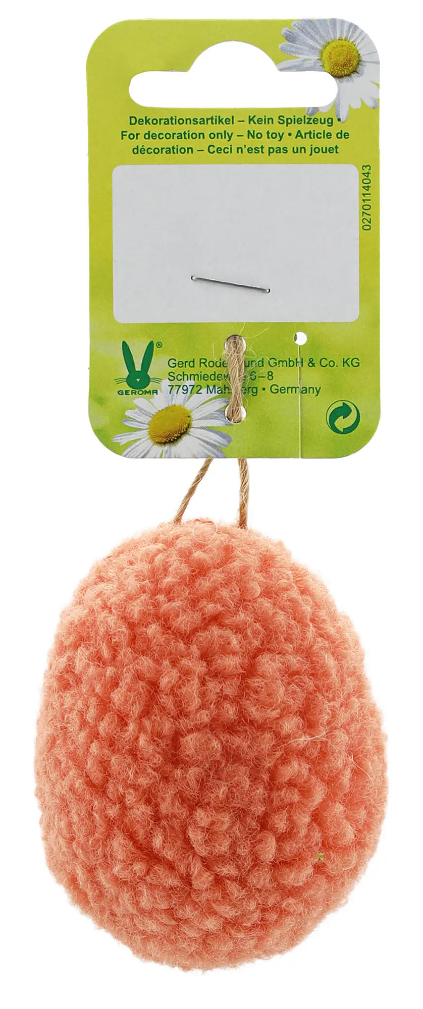 Osterdeko Plüschei zum Hängen 7 cm orange 1 Stück