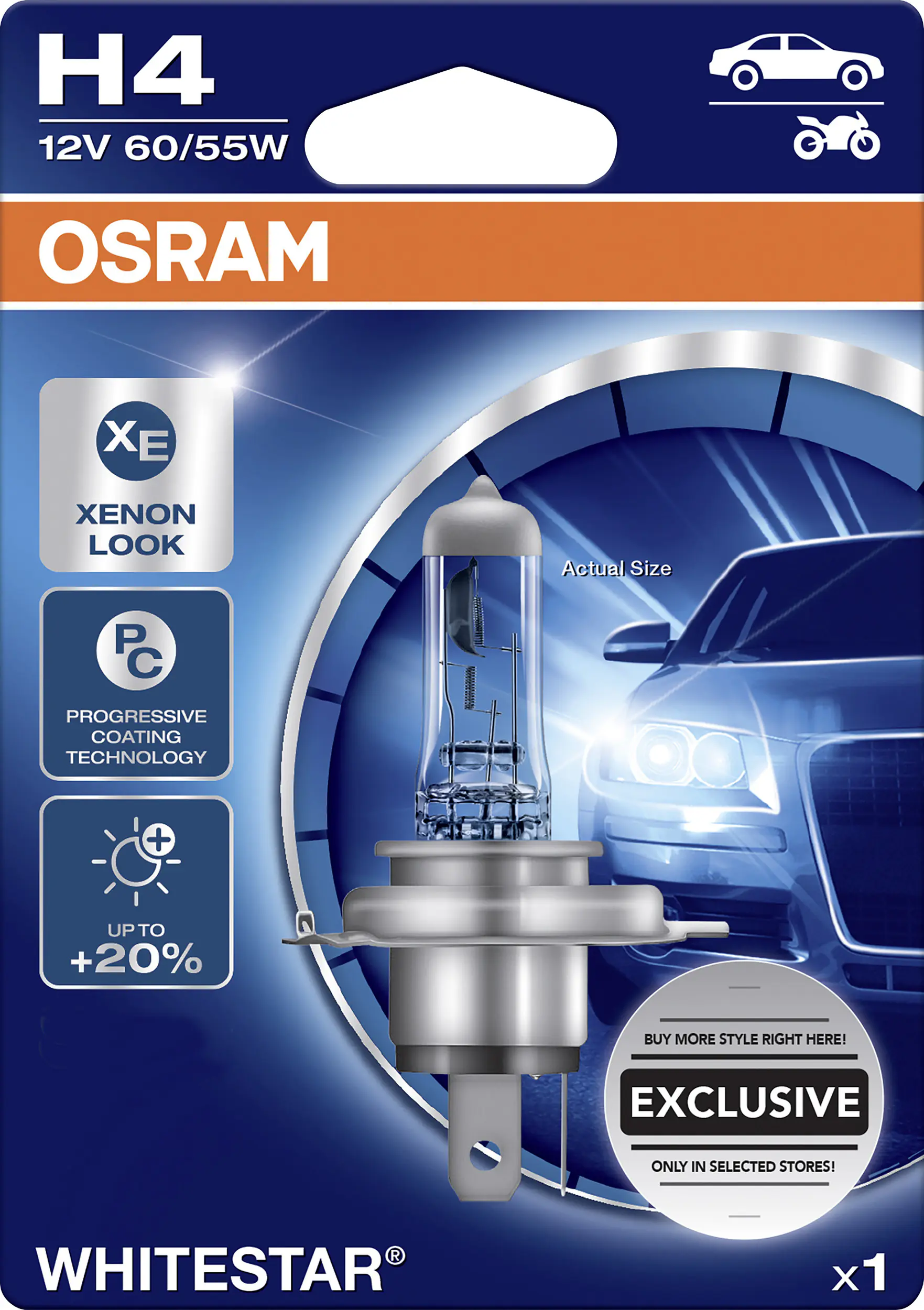 Osram Scheinwerferlampe H4 Whitestar 2.0