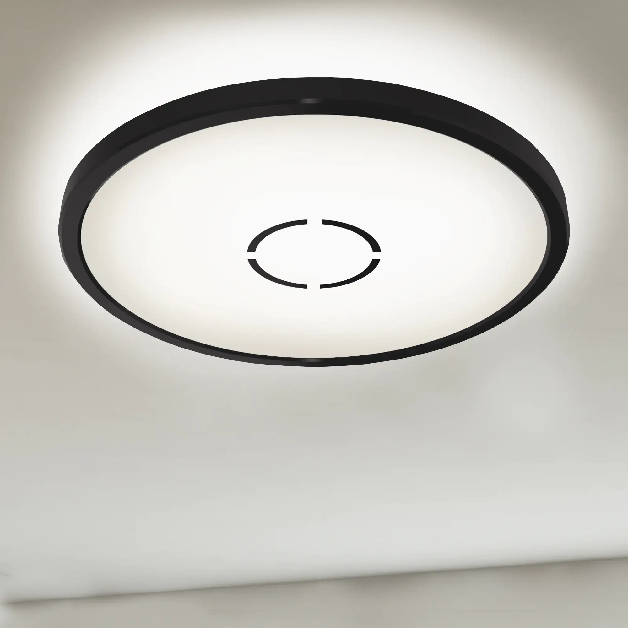 Briloner Slim LED Panel Free schwarz Ø 29,3 cm mit Backlight-Effekt