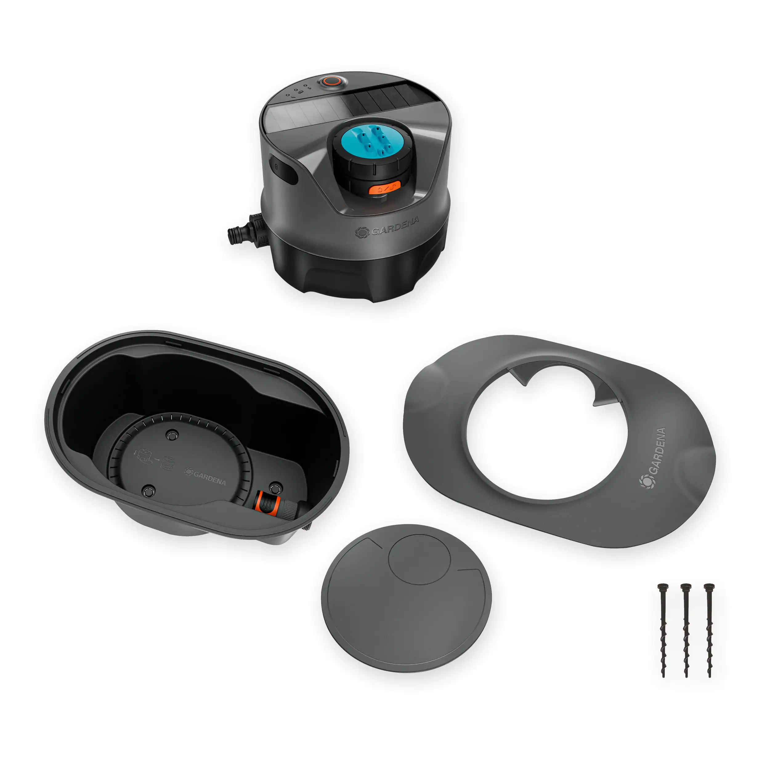 Gardena Bewässerungssystem Pipeline AquaPrecise für Rasen solarbetrieben