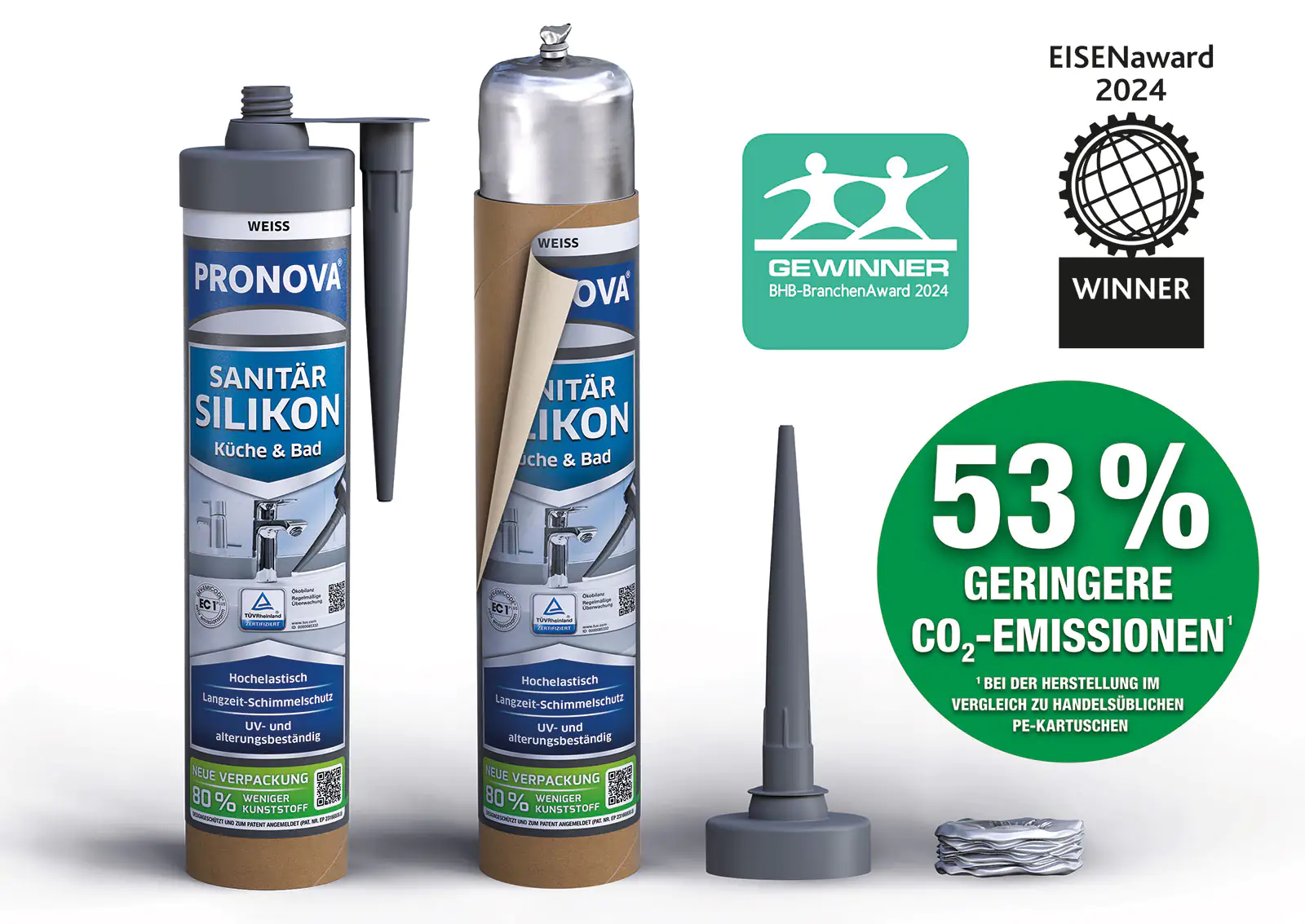 PRONOVA ECO Sanitär Silikon 280 ml bambus